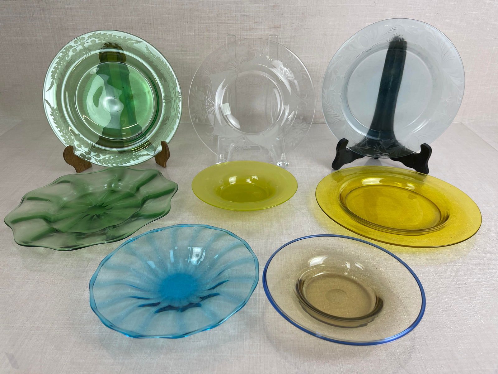 Collection of Steuben Art Glass Plates (1 of 9)