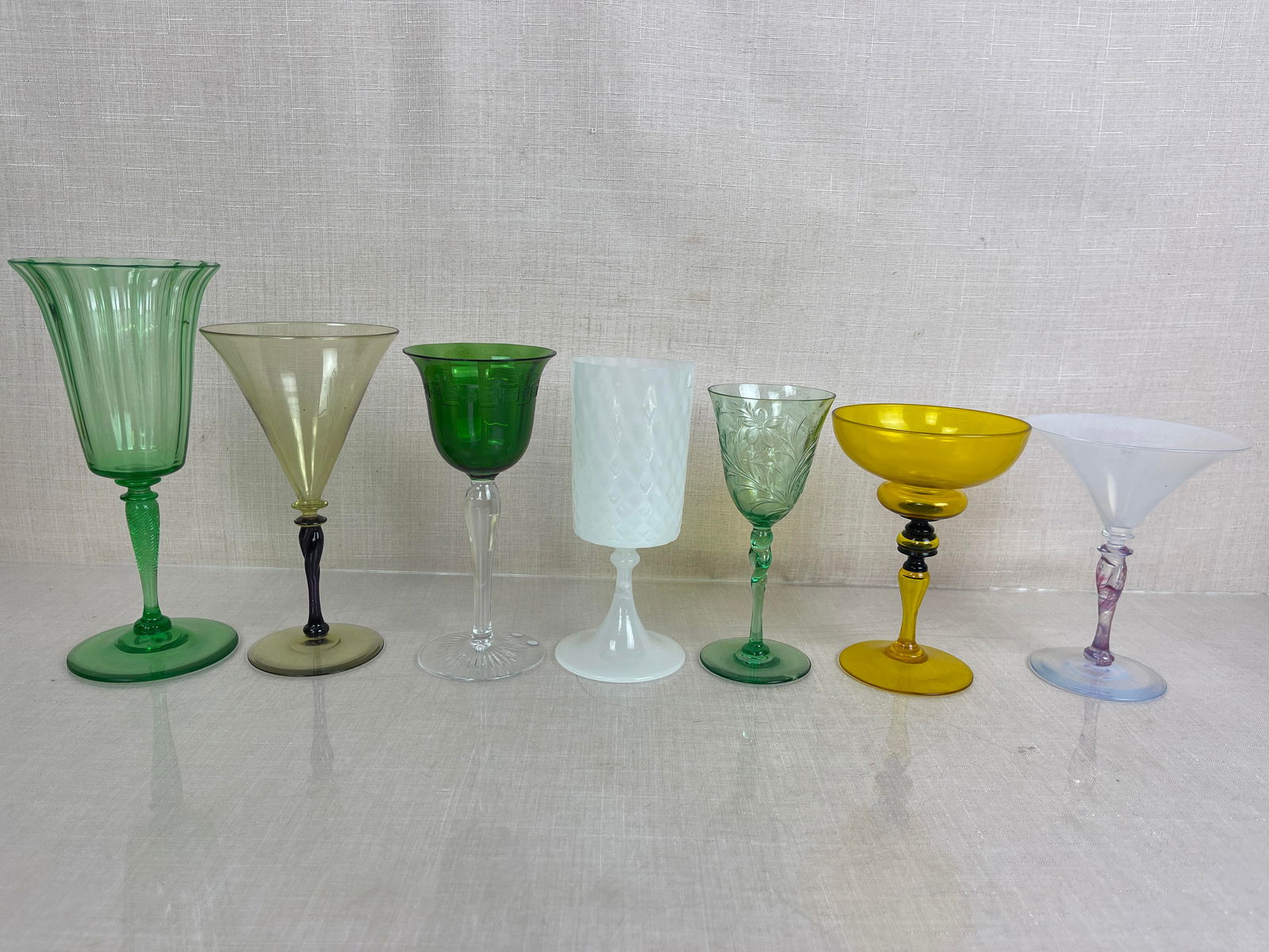 Collection of Art Glass Stemware & Martini Glasses (1 of 8)