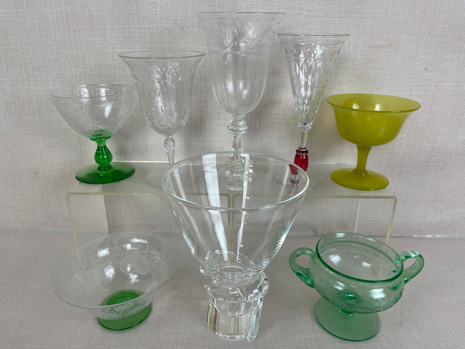 Assortment of Steuben Art Glass Stemware (1 of 10)
