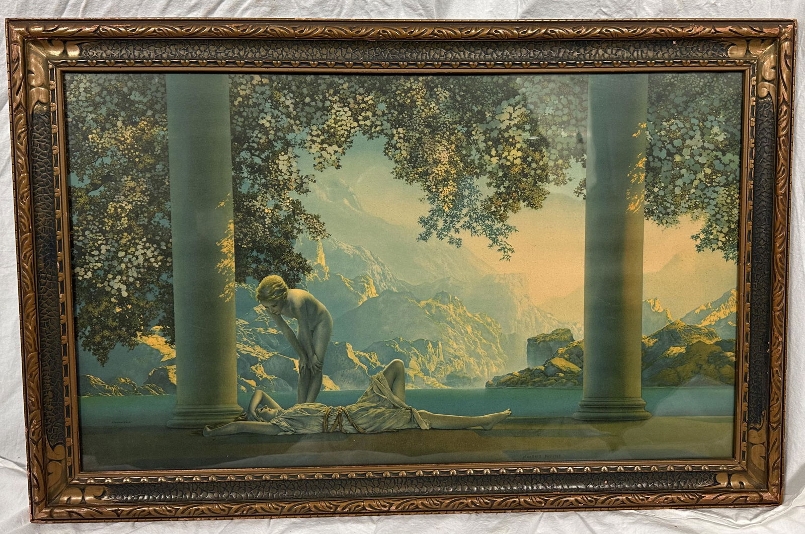 Maxfield Parrish Daybreak Lithograph in Original Frame (1 of 5)