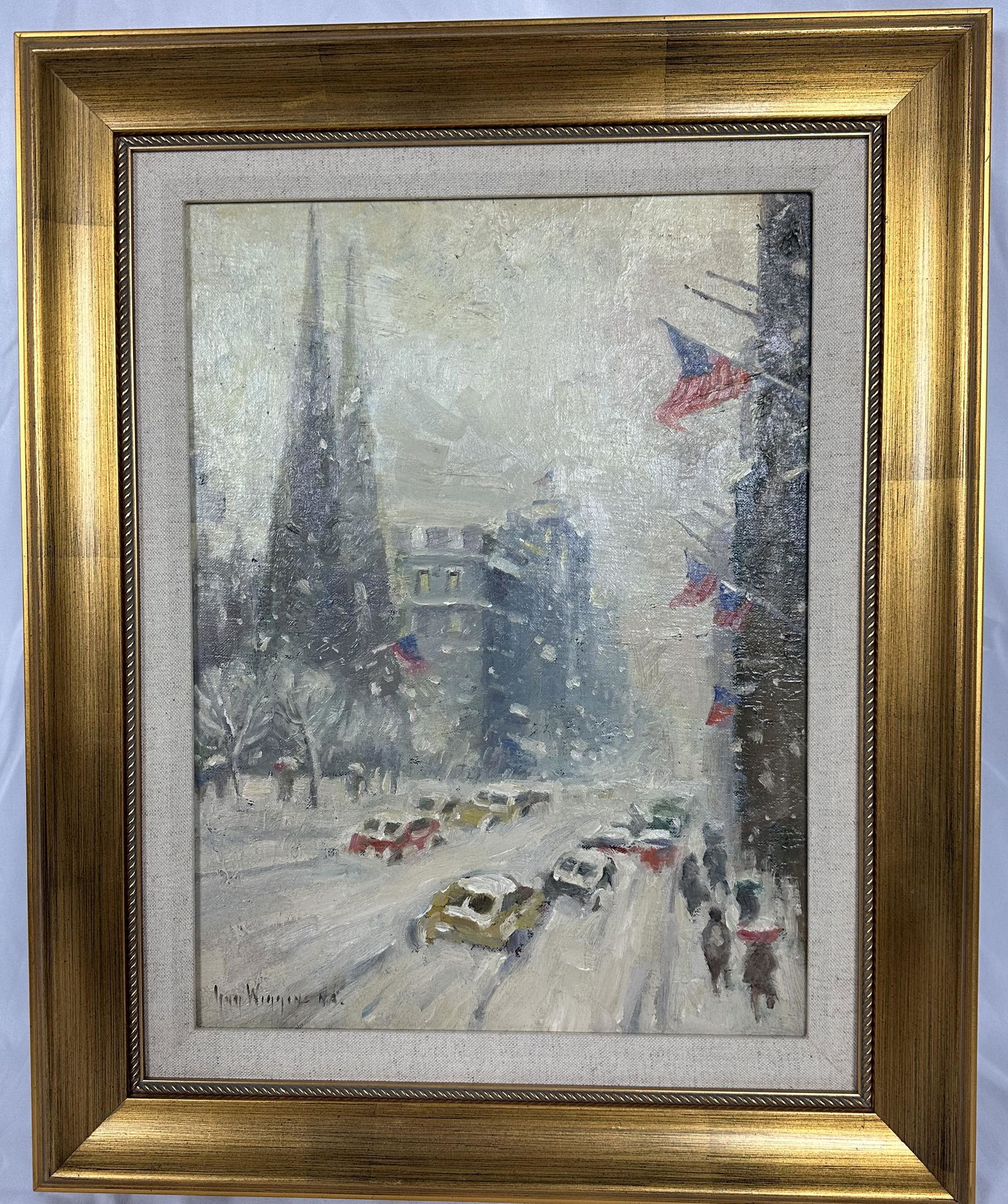 After Guy Carleton Wiggins, St. Patrick's Cathedral, New York City: Painting after Guy Carleton Wiggins, titled on reverse "Winter's Day St. Patrick's"Guy Carleton Wiggins NA (February 23, 1883 â€“ April 25, 1962) was an American impressionist painter. He was the