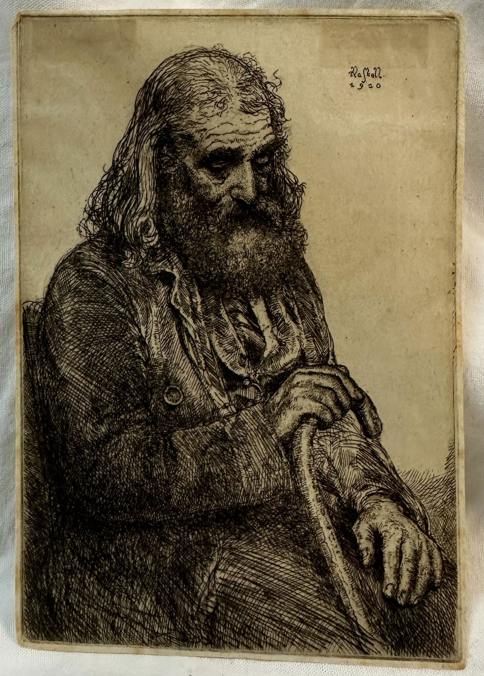 Etching â€œBlind Gypsyâ€ by Ernest Haskell 1910 (1 of 4)