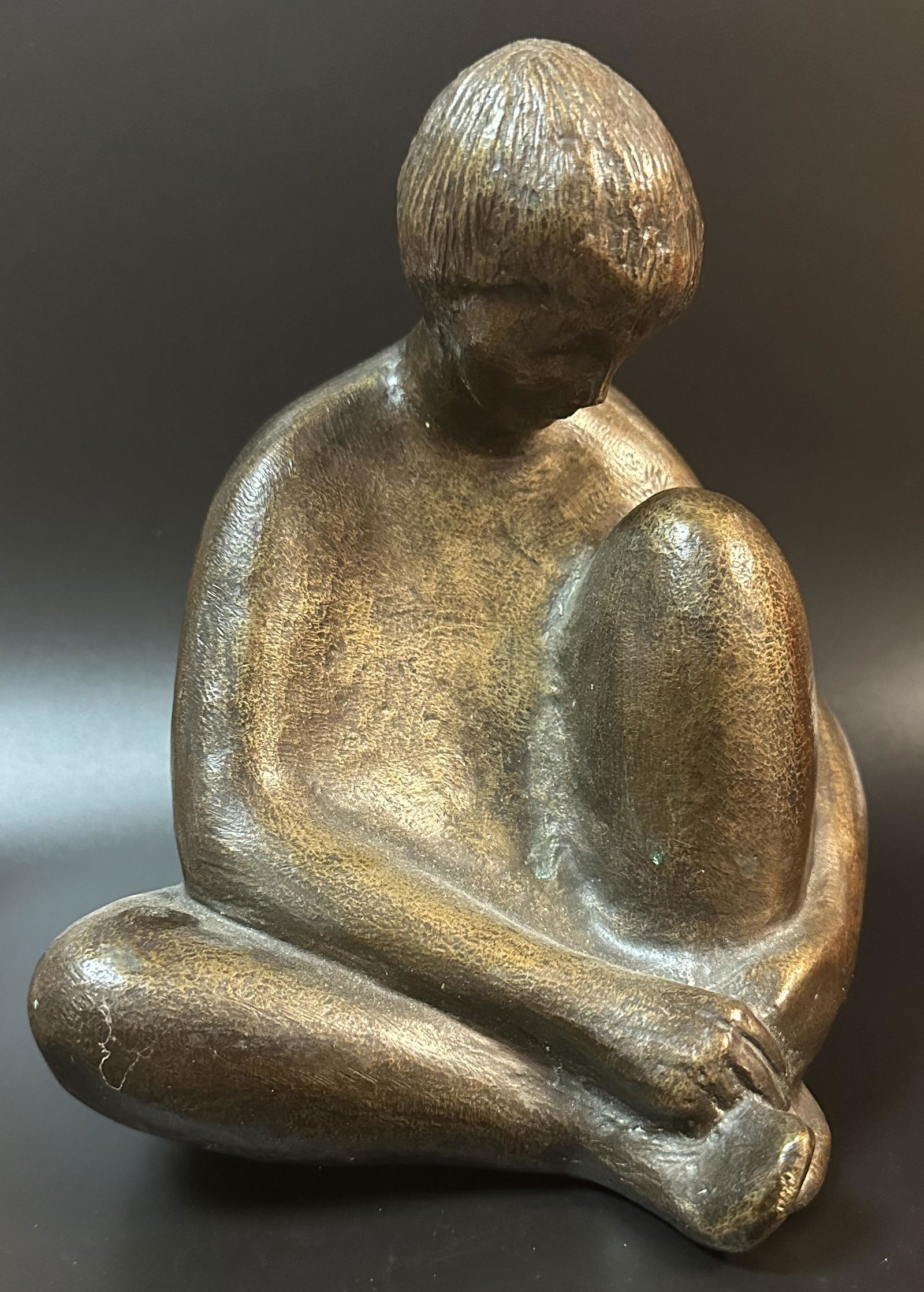 Signed Bronze - Seated Boy (1 of 8)