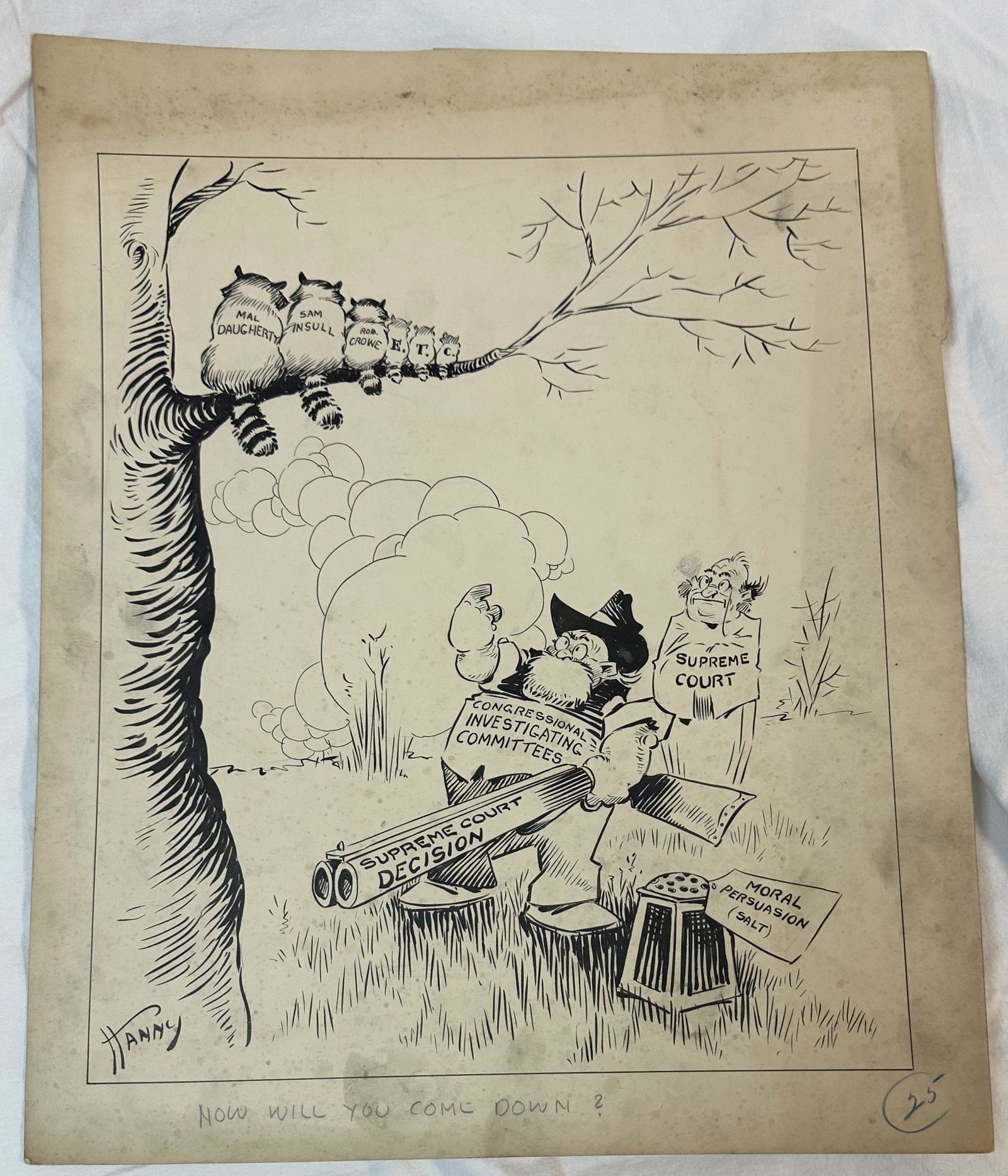 1920's Political Cartoon by William F. Hanny - Congressional Investigations (1 of 1)