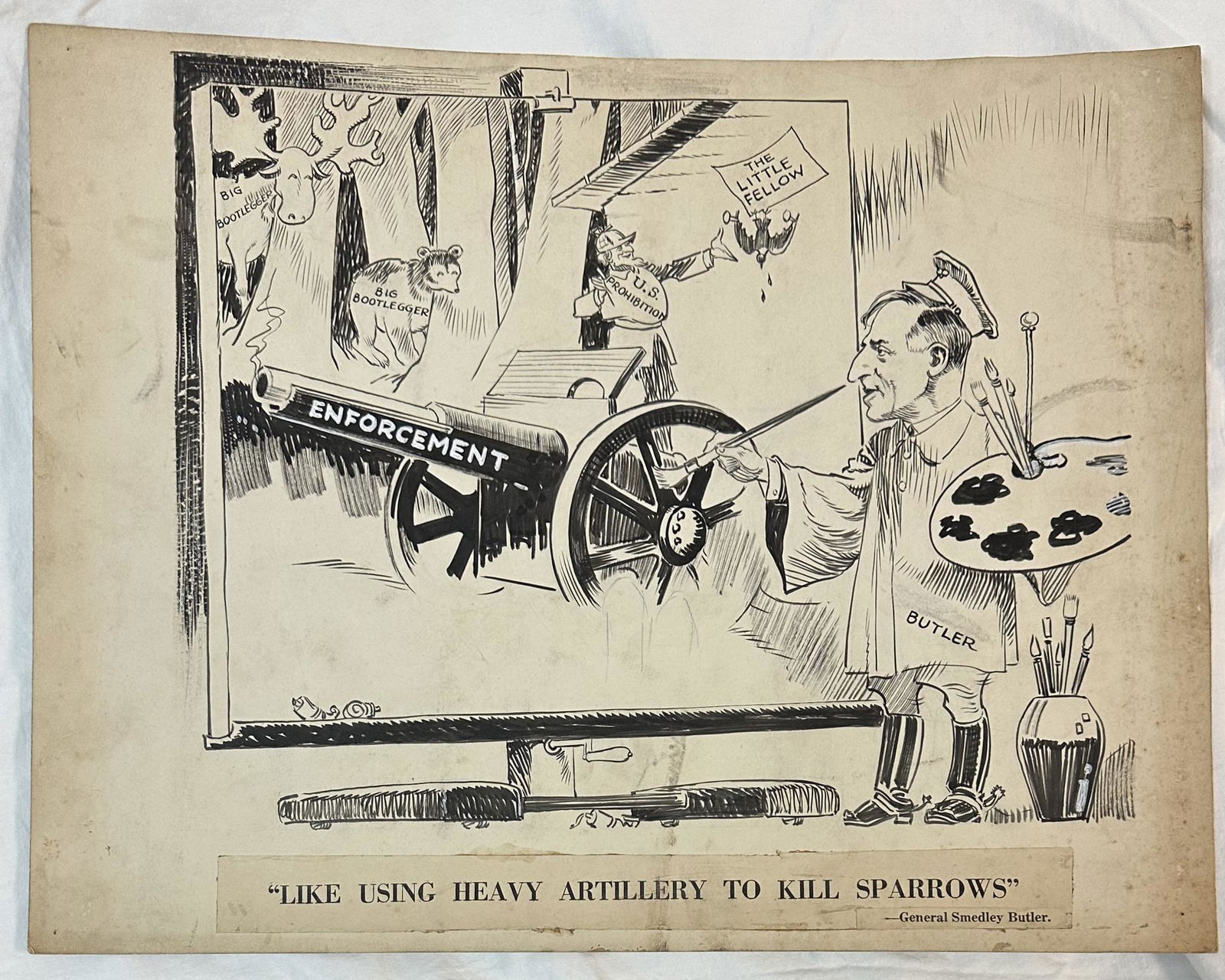 1920's Political Cartoon by William F. Hanny - Prohibition Enforcement (1 of 1)