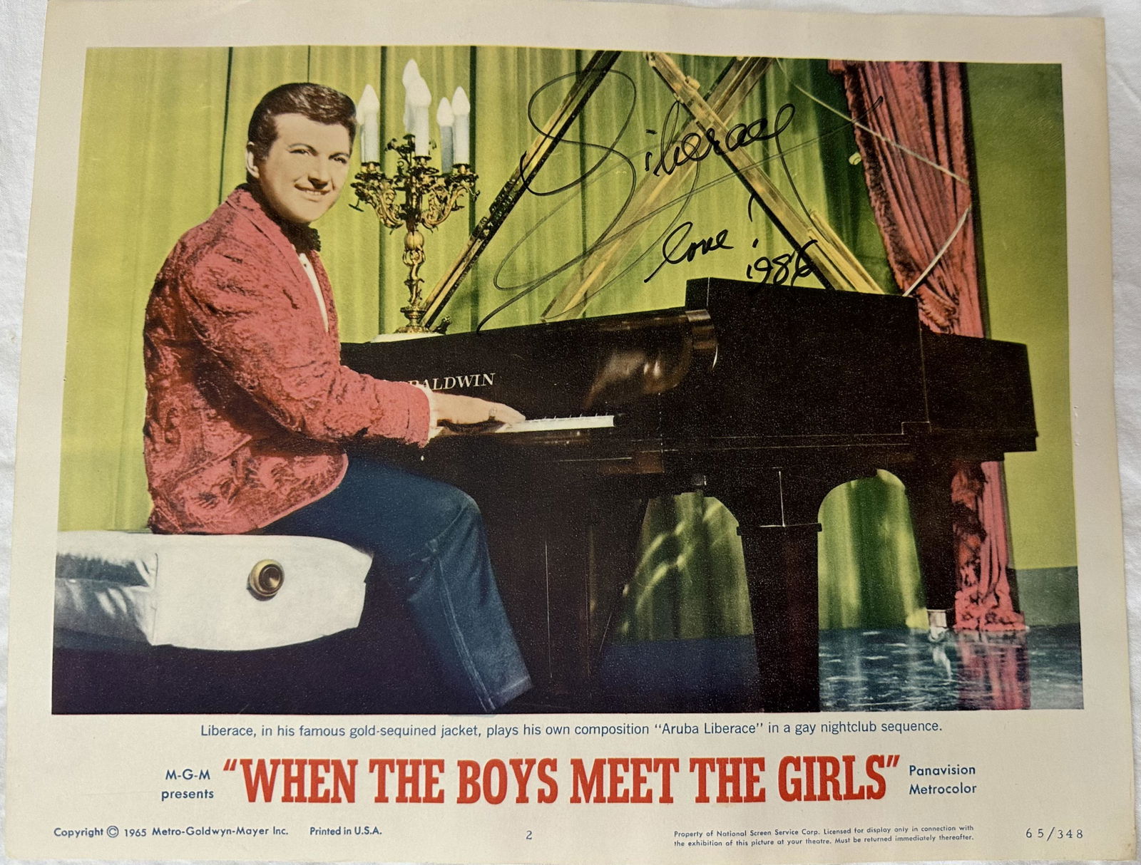 Liberace Autographed Movie Lobby Card (1 of 2)