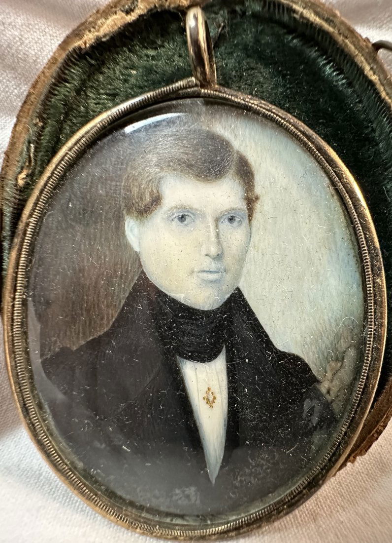 Early 19th Century Framed Miniature Portrait in case (1 of 4)