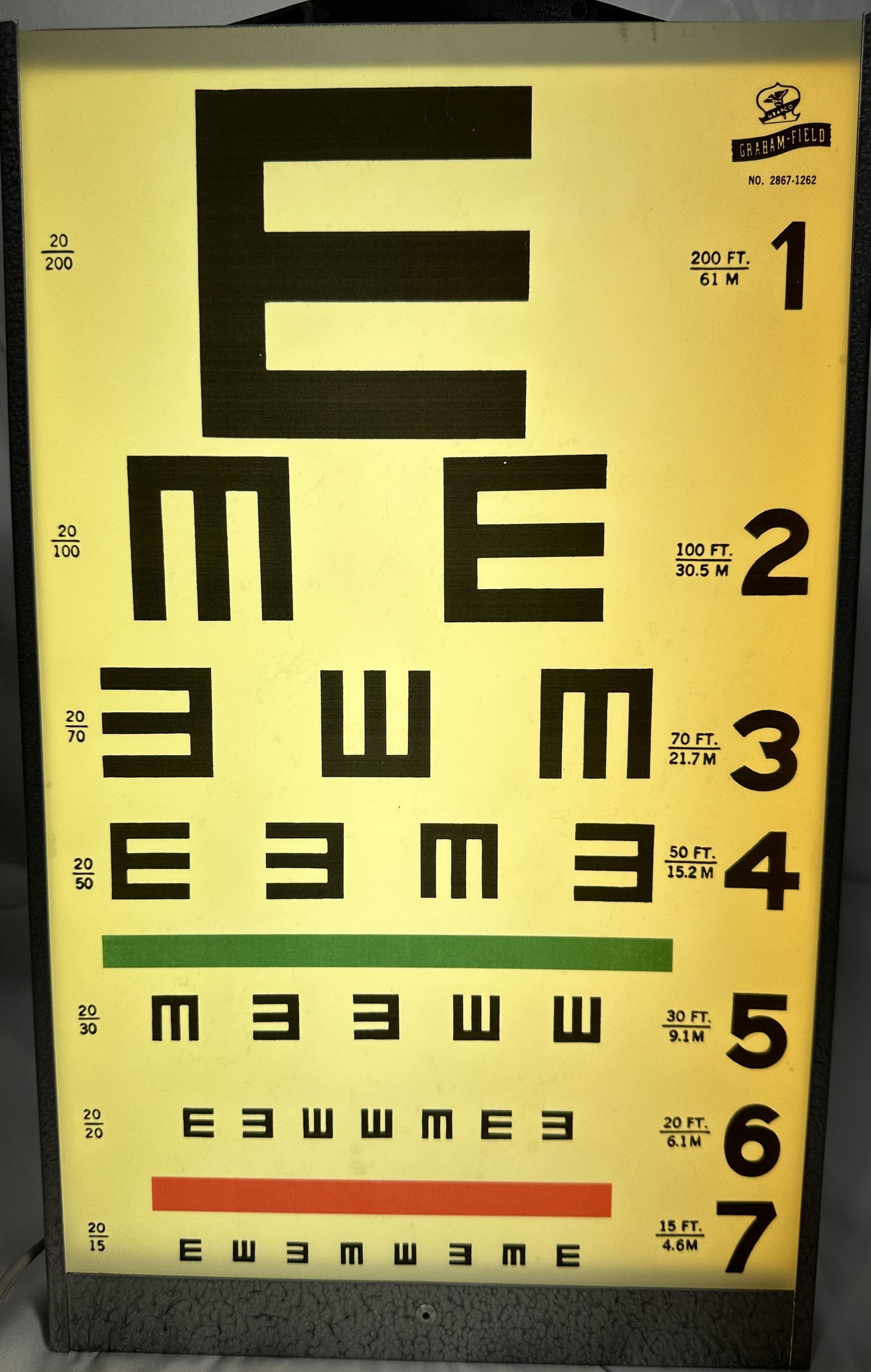 Vintage Illuminated Eye Test Cabinet with Three Tests (1 of 8)