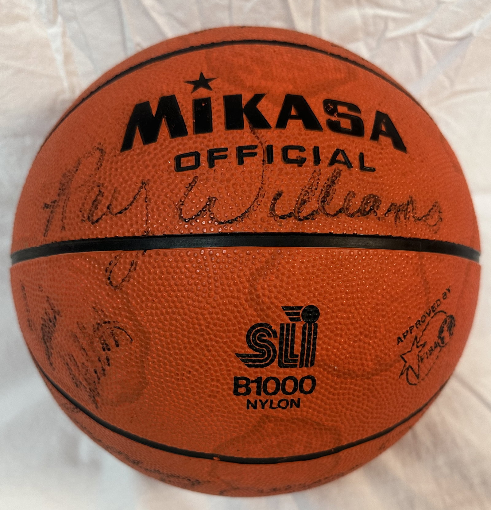 New York Knicks 1976-1977 Team Signed Basketball: Vintage basketball signed by most of the New York Knicks team of the 1977-1978 season including Earl “The Pearl” Monroe. The basketball has marks on it from age of the synthetic materials over the
