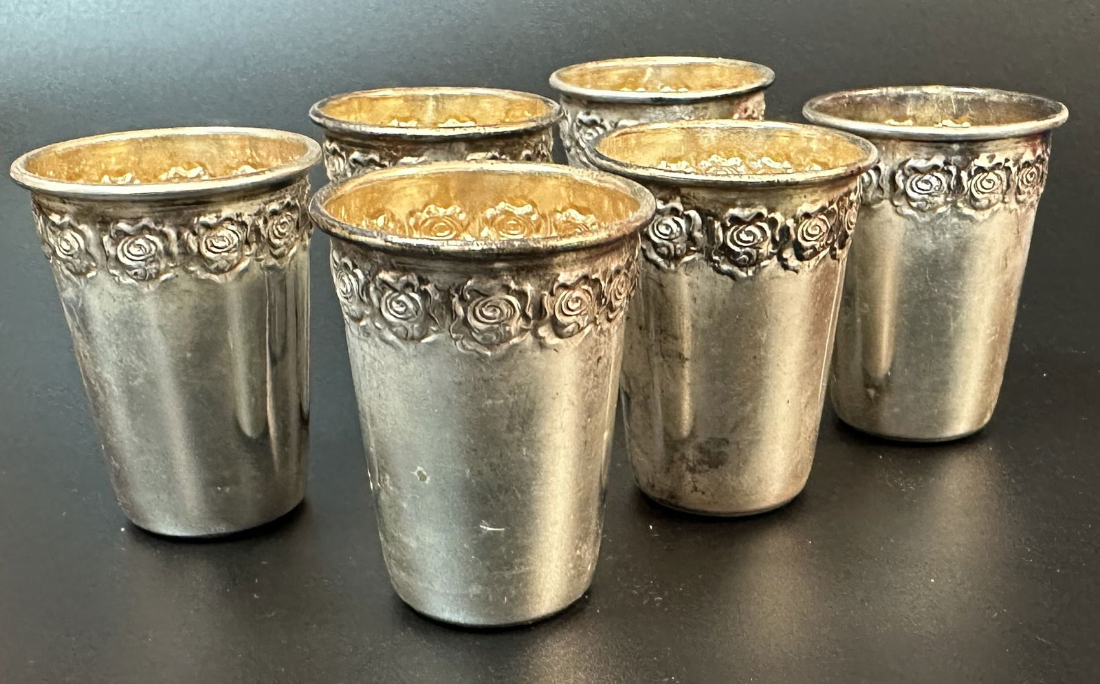 Set of 6 Hazorfiim Diminutive Silver Cups Kiddush (1 of 4)
