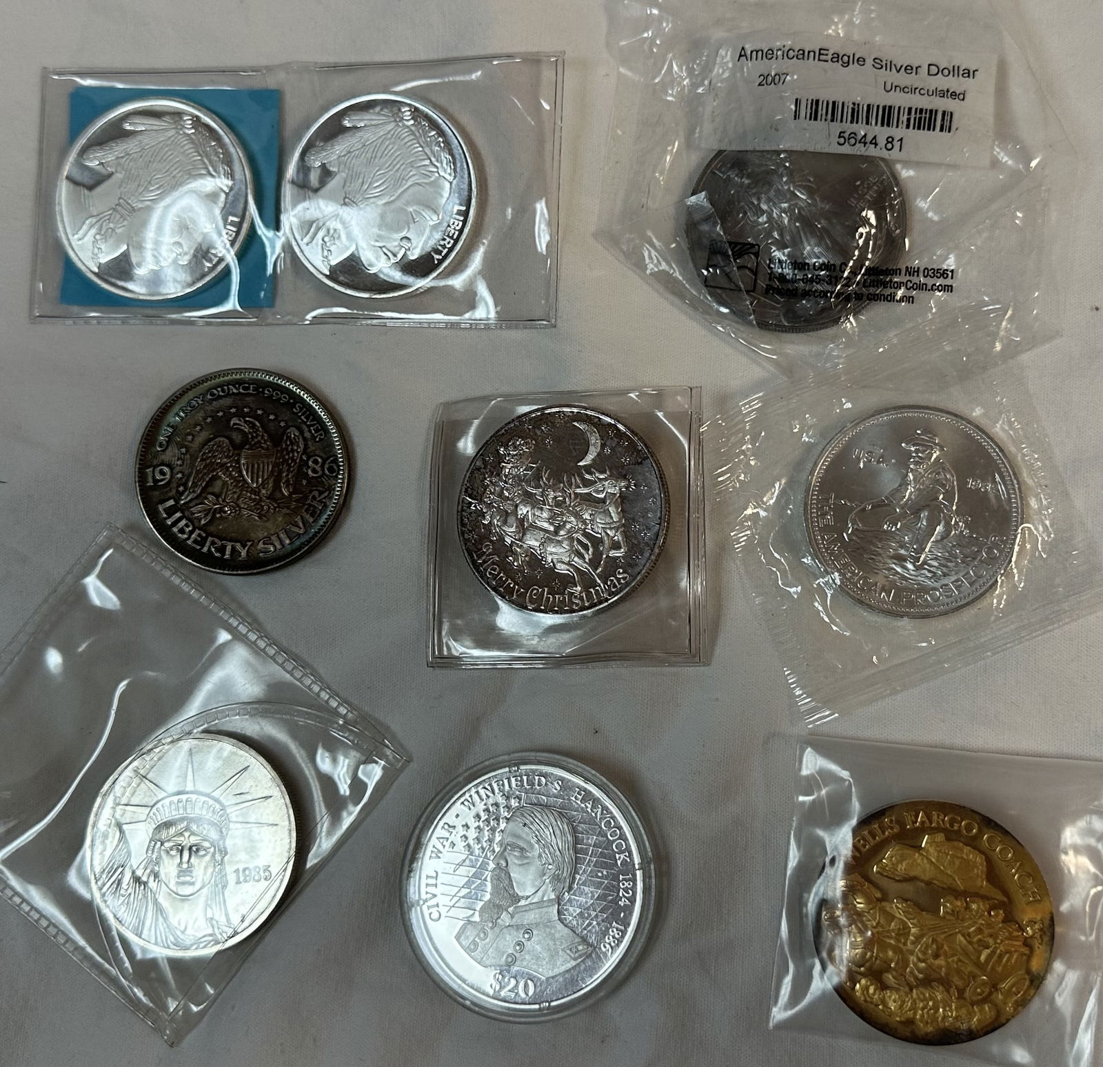 Nine Assorted One Ounce Silver Rounds (1 of 17)