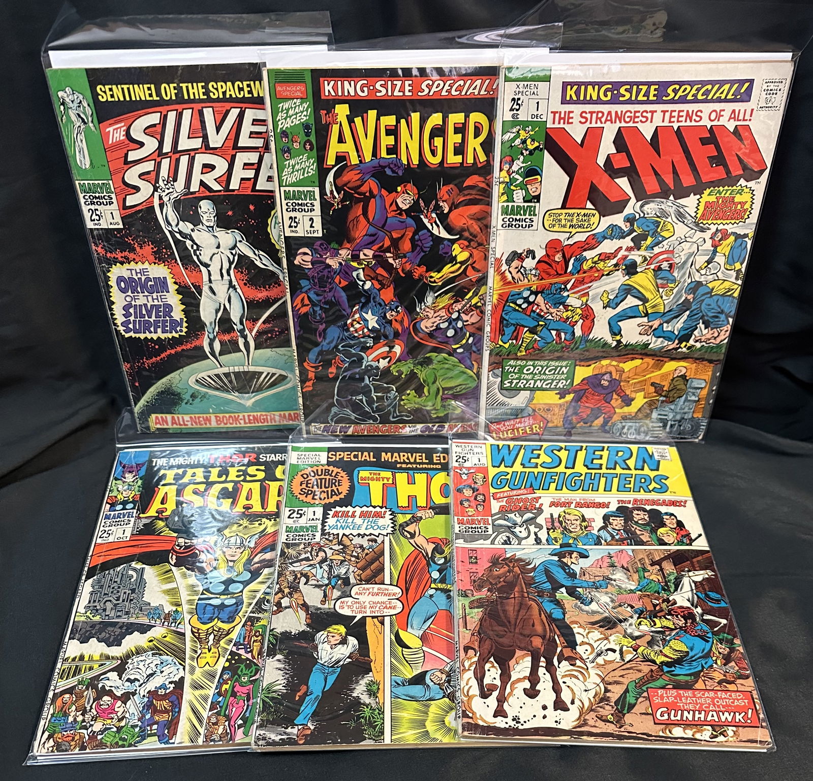 Marvel Superhero Double Sized 1960s Comic Books including Silver Surfer #1 1968 (1 of 10)