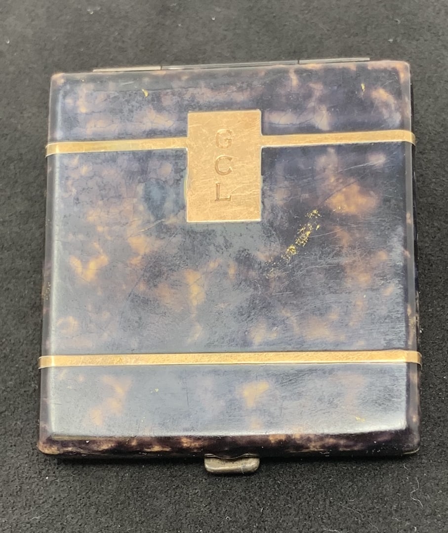 Vintage TIFFANY and Co Sterling Silver 14k Gold and Enameled Box Case Compact (1 of 5)