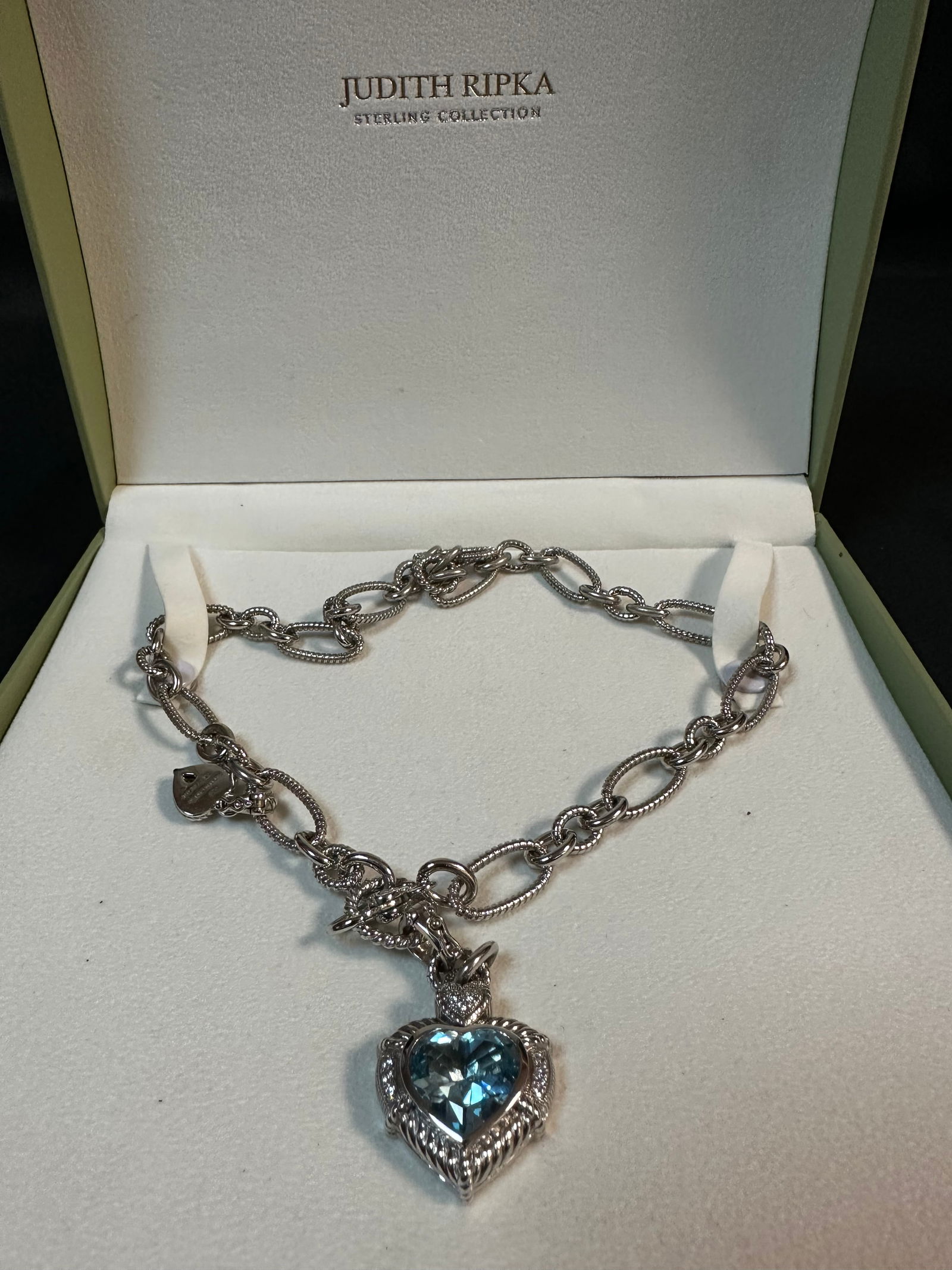 Judith Ripka Topaz and Diamond Heart Pendant Necklace with Diamond Heart Enhancer (1 of 7)