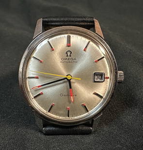 1968 Omega Seamaster Automatic Orange and Yellow Details!: This one really stands out. Vintage Omega Automatic Seamaster with a brand new strap. The hour markers and hands have orange details with yellow dots at the tops of the hour marker batons and a yellow