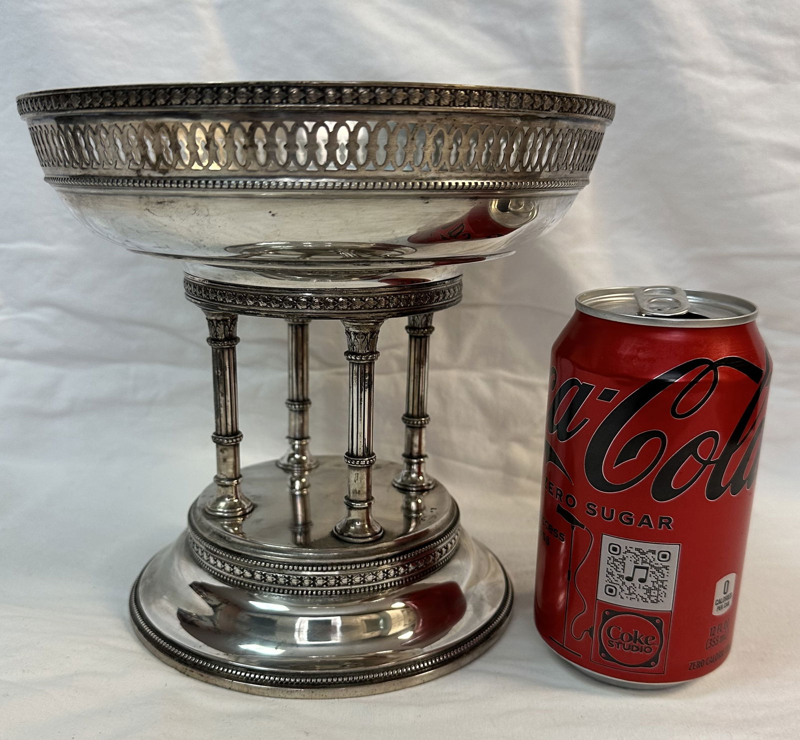 Austrian Sterling Silver Roman Column Centerpiece ca 1890 (1 of 7)