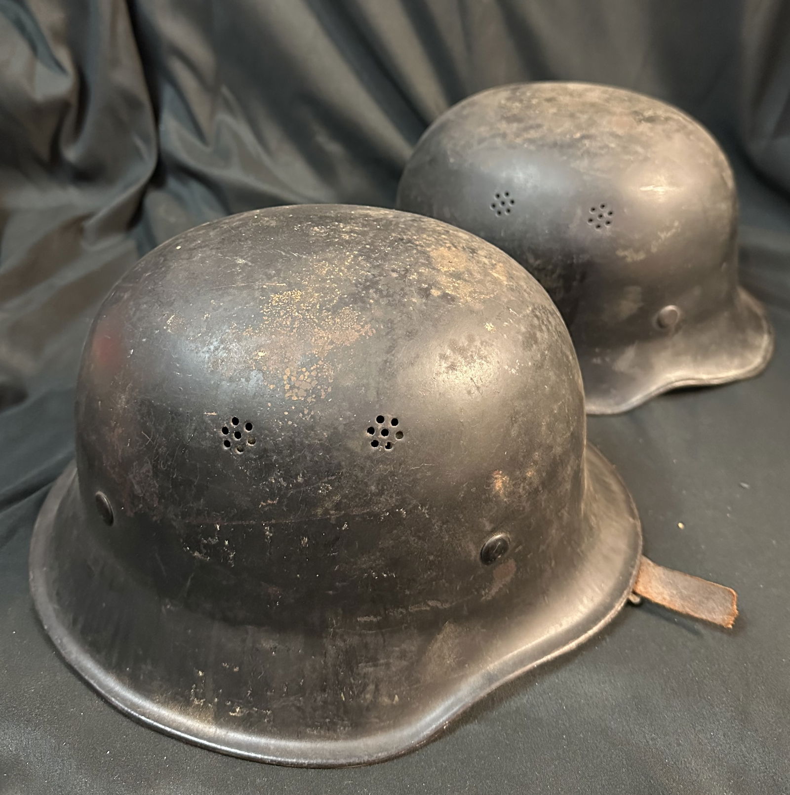 Two German Post War Fire Helmets (1 of 5)