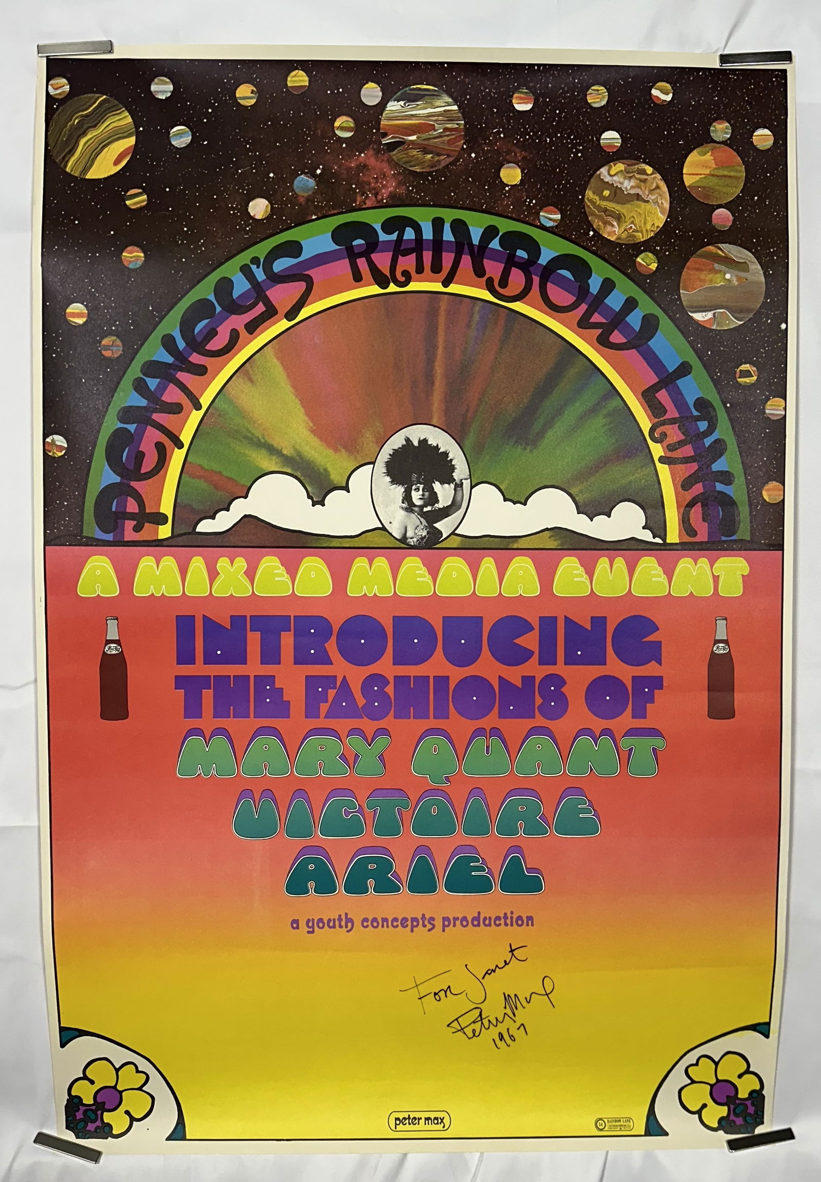 Peter Max Signed Poster Penney's Rainbow Lane (1 of 3)