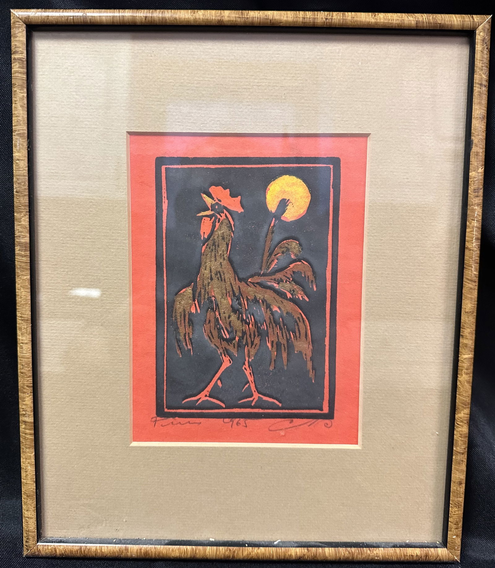 Jacob Pins Golden Rooster Woodcut (1 of 3)