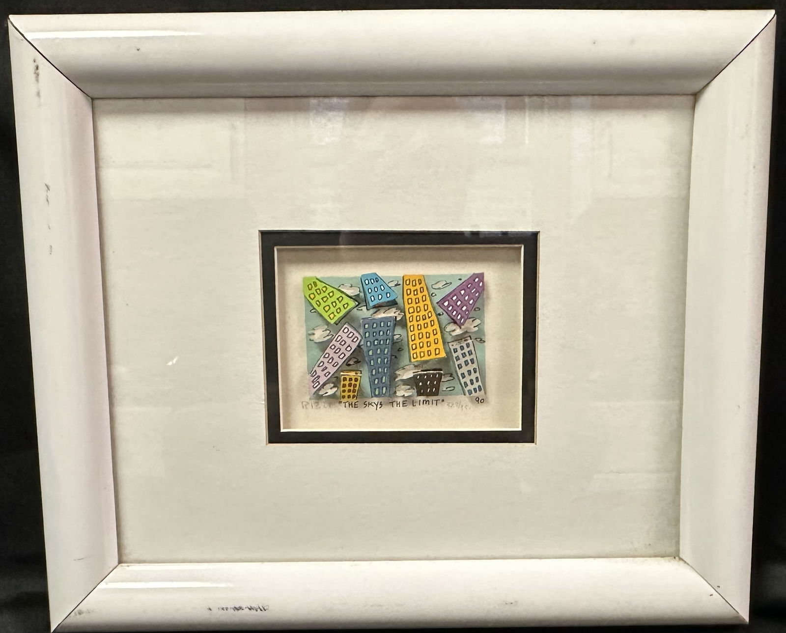 James Rizzi Signed 3d cut out the skys the limit 1990  (1 of 4)