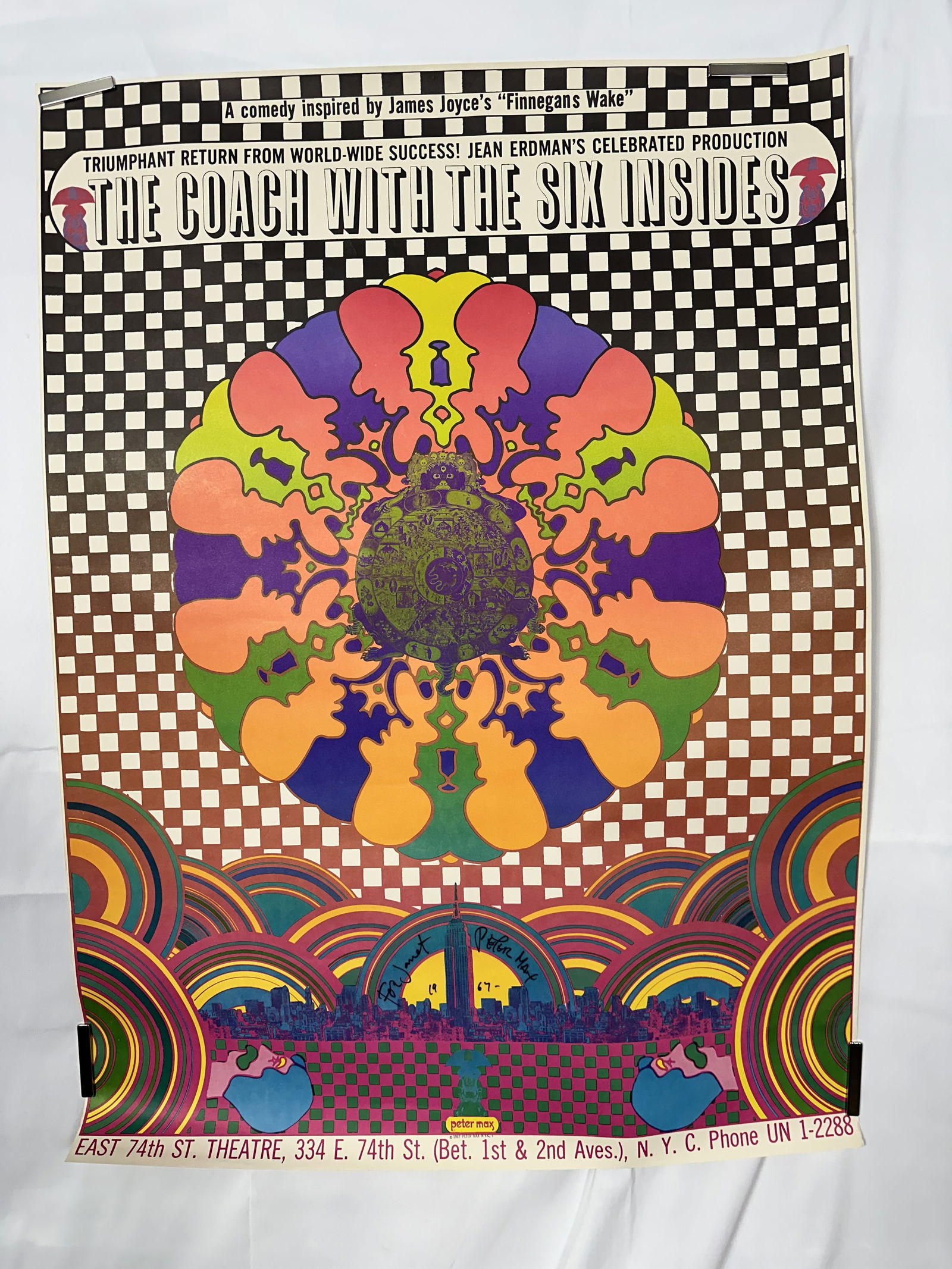 Peter Max Signed Poster Coach with the Six Insides (1 of 2)