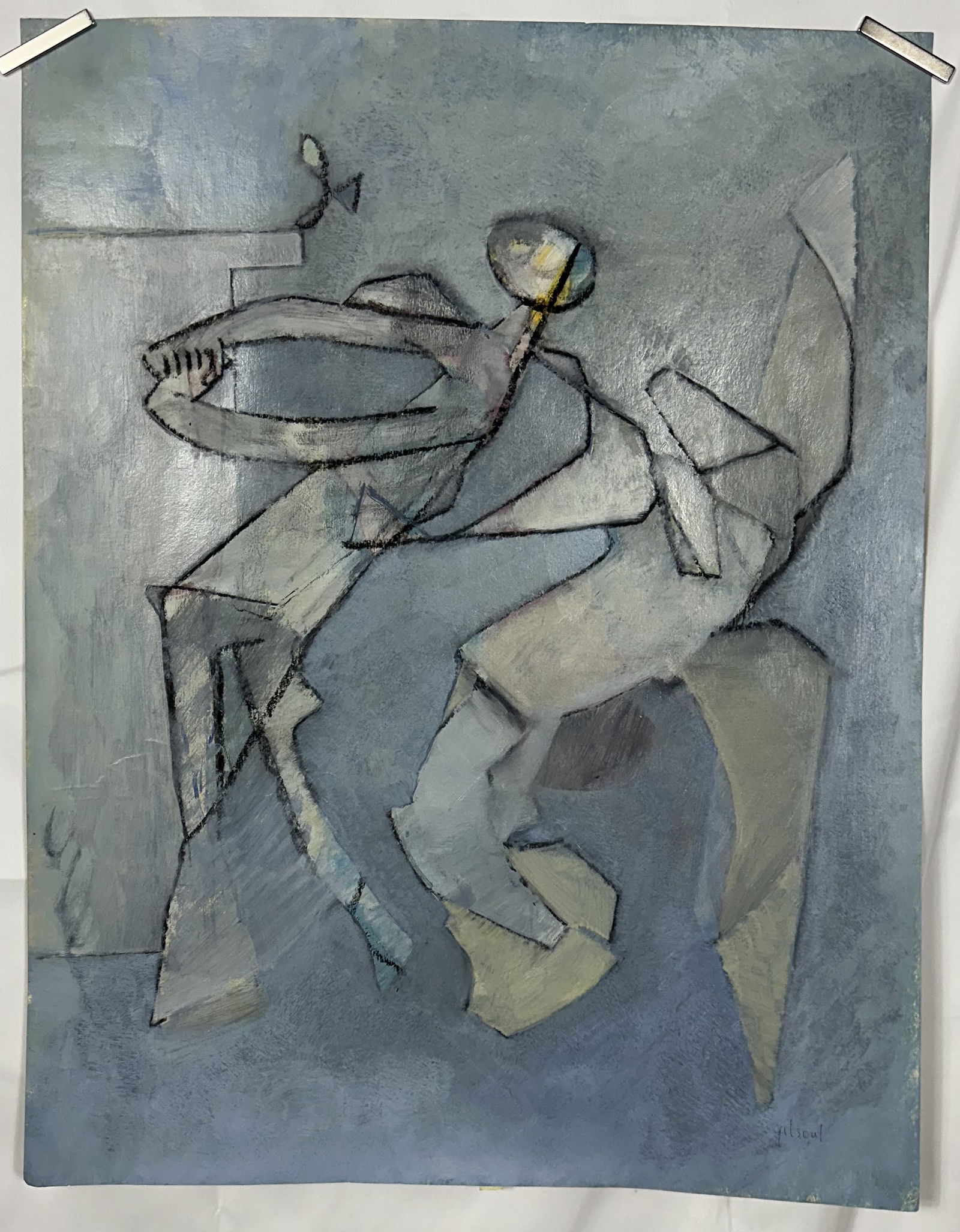 Benoit Dominique Gilsoul Painting Oil on Paper 26 x 20.5 (1 of 3)