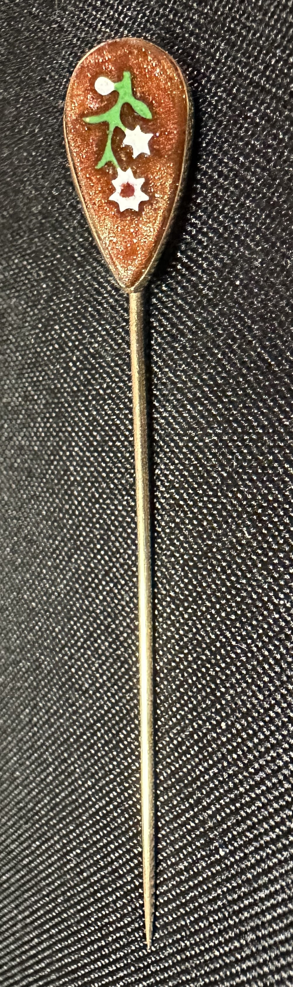 14k Yellow Gold Stick Pin Floral Stone Design (1 of 3)