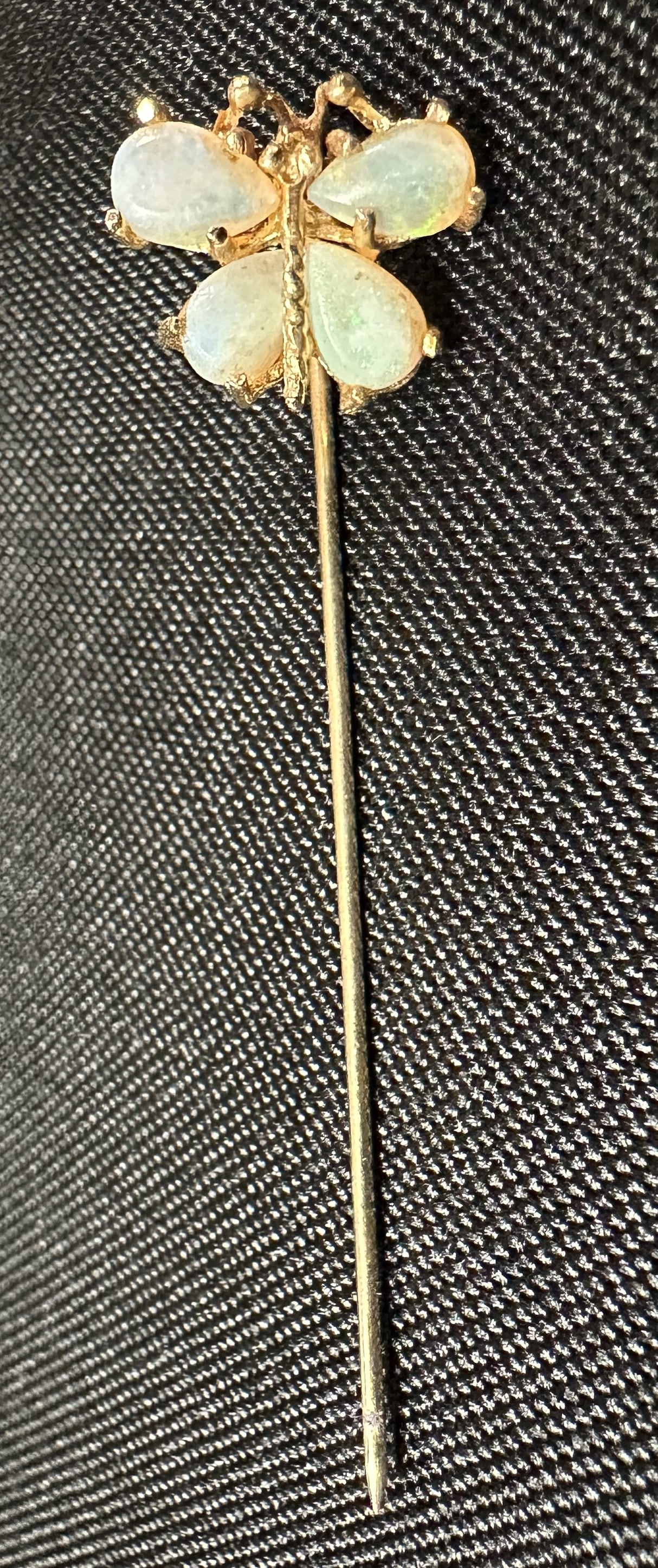 14k Yellow Gold Stick Pin Opal Butterfly (1 of 2)