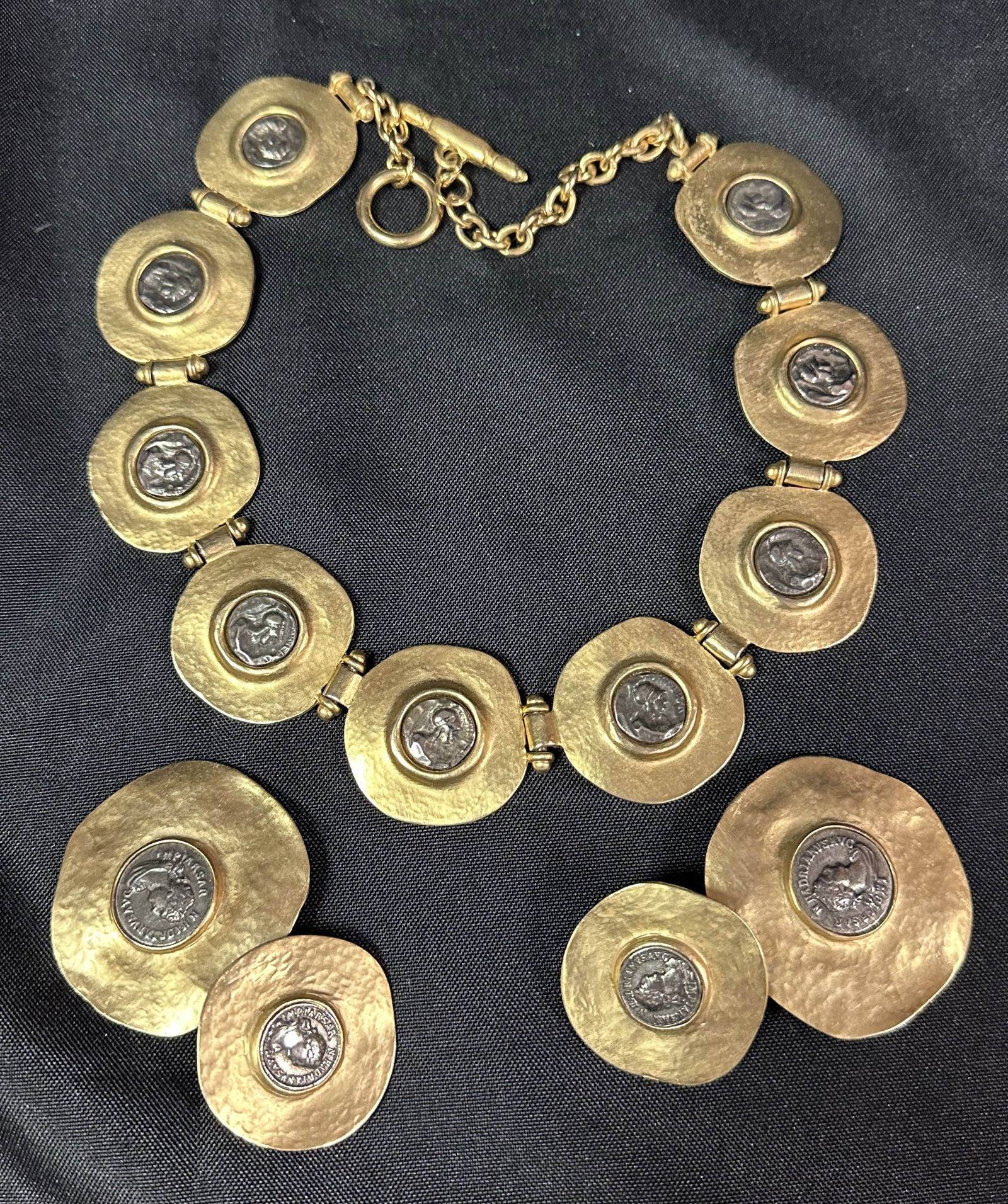 Pomina Roman Coin Necklace & Earrings (1 of 6)