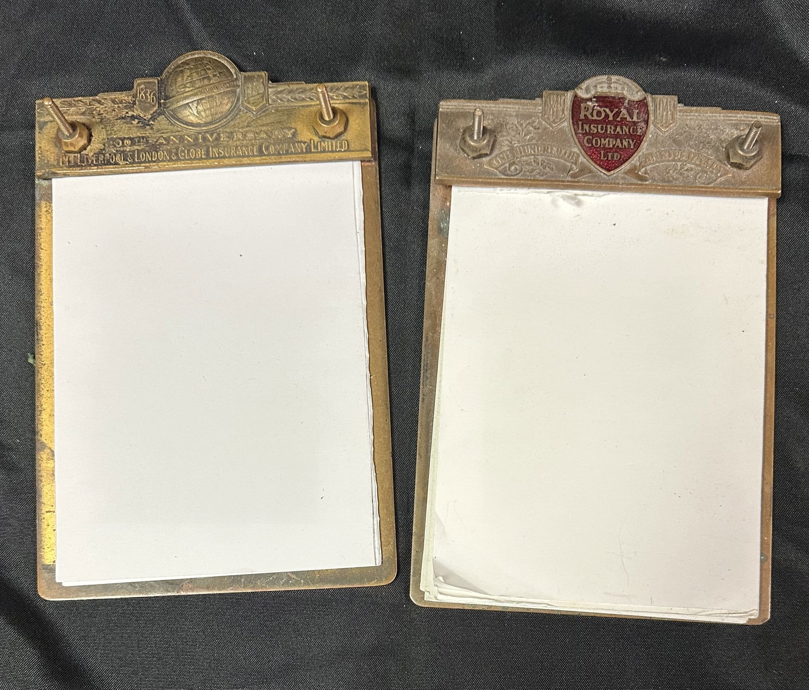 Two Bronze Paper Holders Insurance Companies (1 of 5)