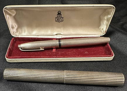 Sterling Silver Mark Cross Pen in Box  And Larger Silver Pen: Nice sterling silver Mark Cross pen in the original box and a much larger sterling silver cased pen.