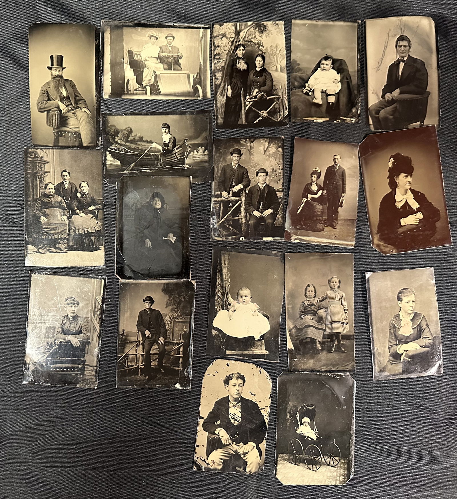 Group of 18 Tintypes Children and Couples (1 of 6)