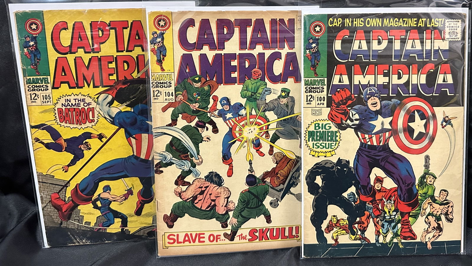 Three Silver Age 12c Captain America Comic Books Including #100 (1 of 4)