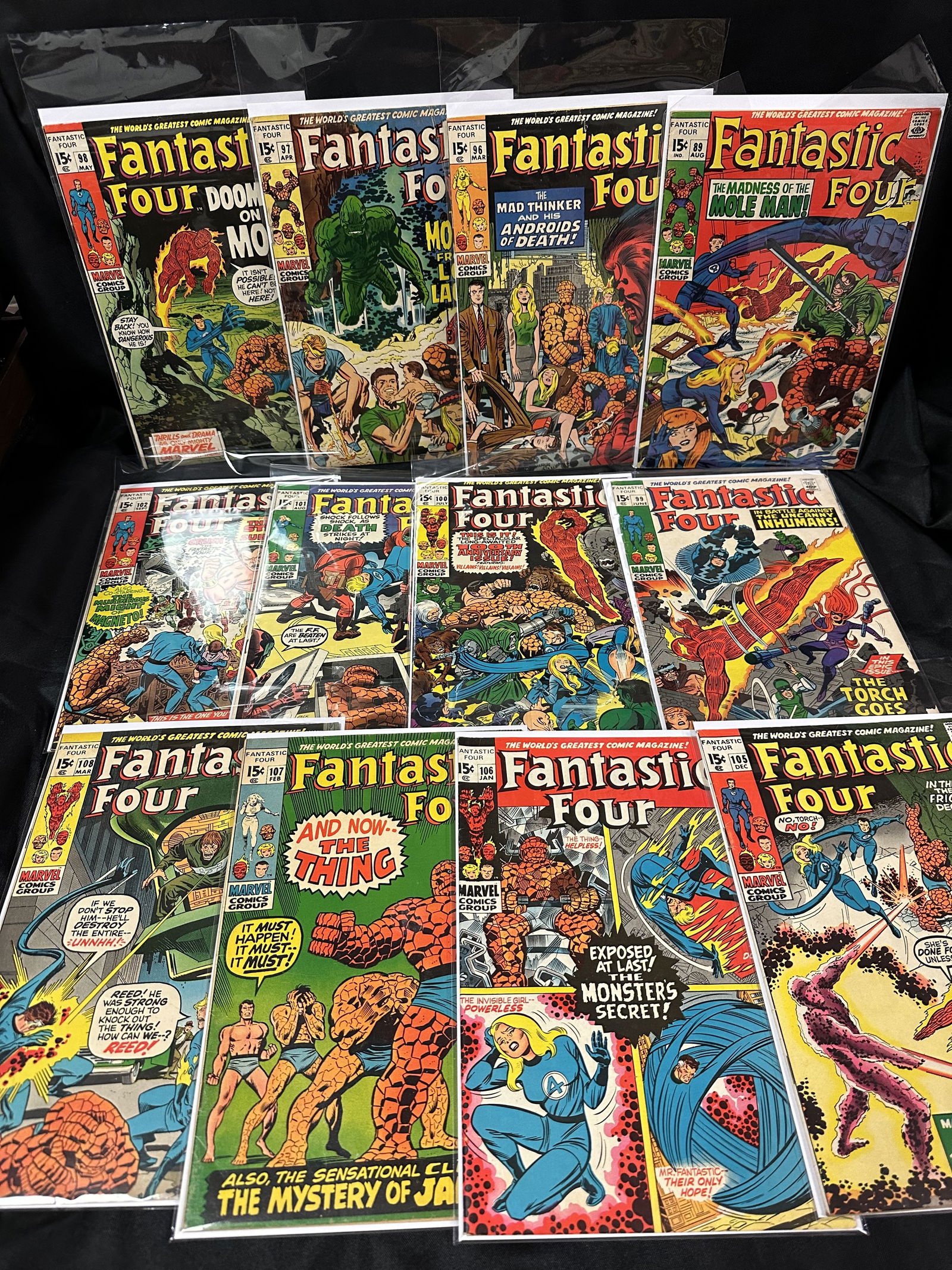 Twelve Fantastic Four Comic Books all 15c Era (1 of 7)
