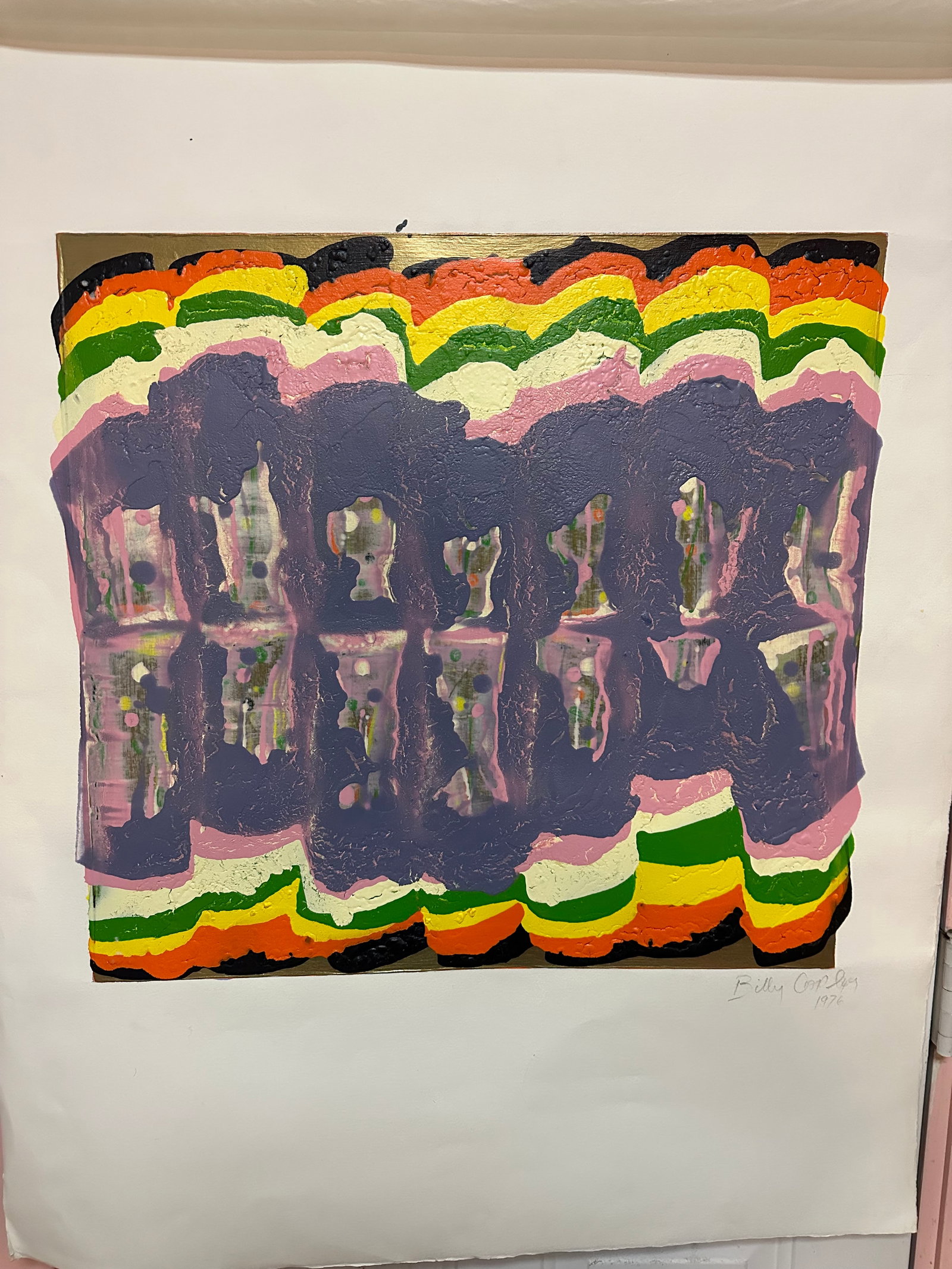 Billy Copley 1976 Untitled Painting 1: Billy Copley is known for his more recent works from the 1990s to now. This piece from 1976 was done when he was 20 years old. At first I was unsure if it was actually by him. Fortunately I was able t