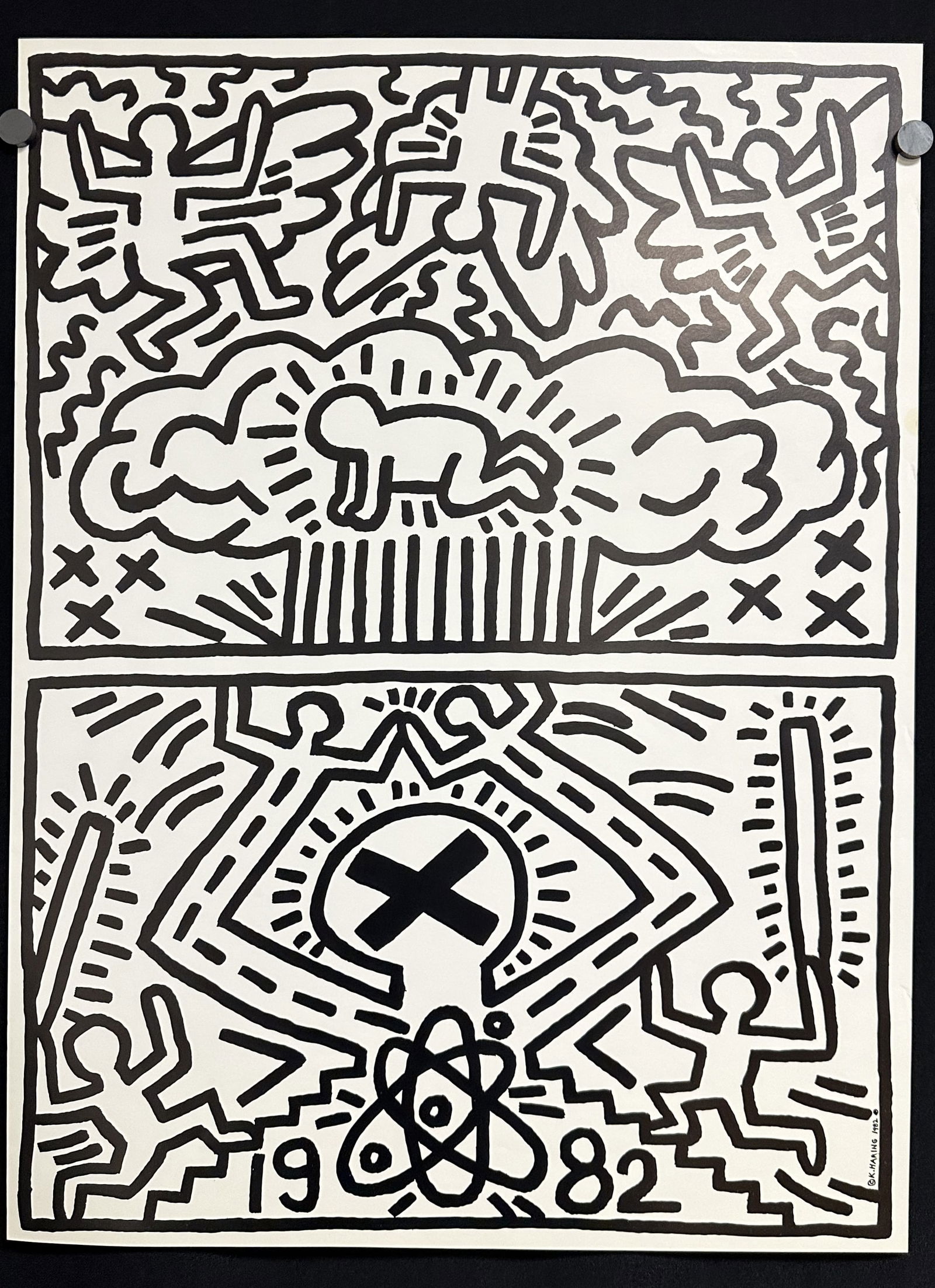 Keith Haring 1982 Poster for Nuclear Disarmament(Untitled) Original Offset Litho (1 of 6)