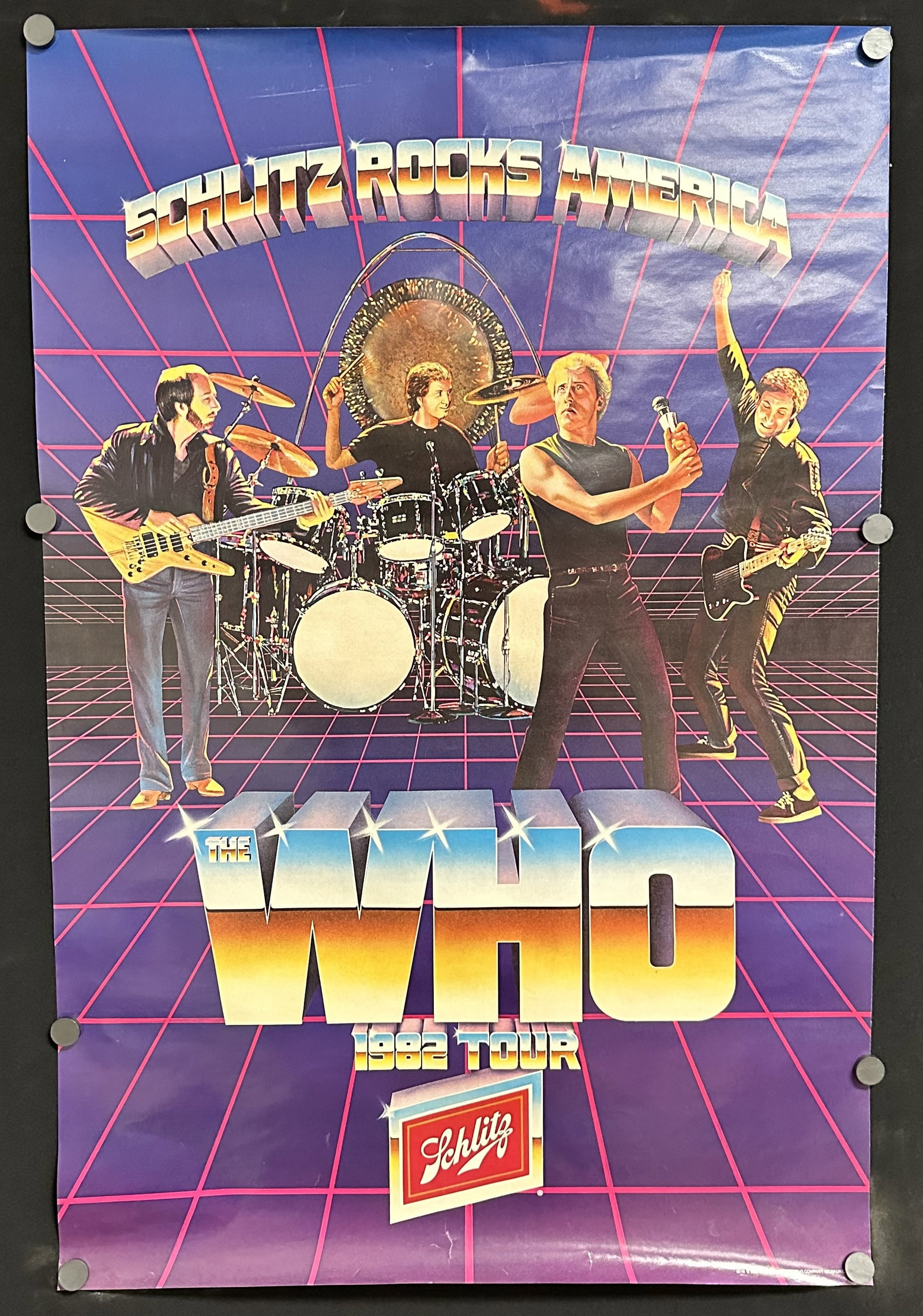 The Who 1984 Schlitz Rocks America Poster: Original poster from 1982 for The Who's tour.