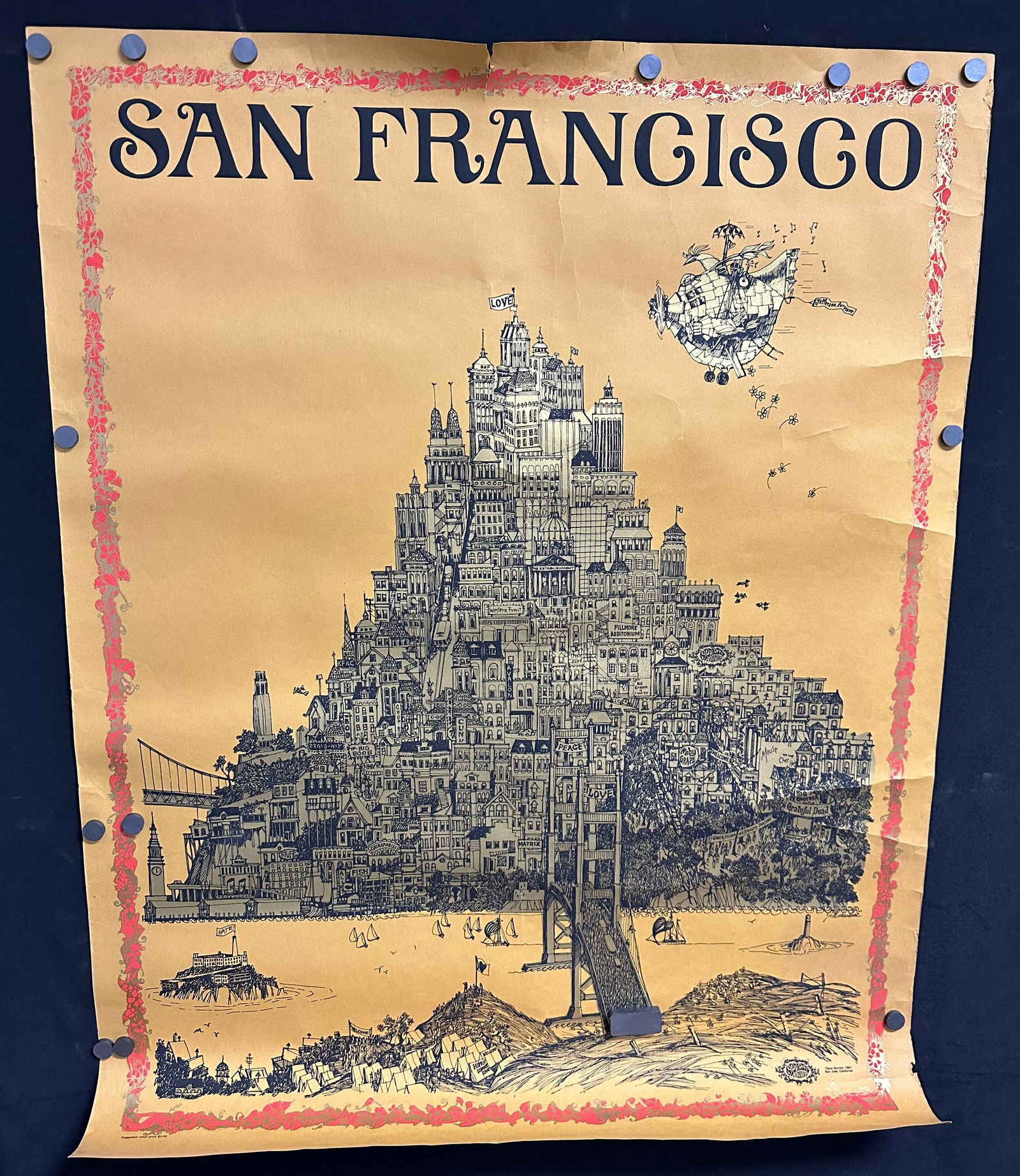 Vintage 1967 Dave Schiller San Francisco Broadside Poster (1 of 12)