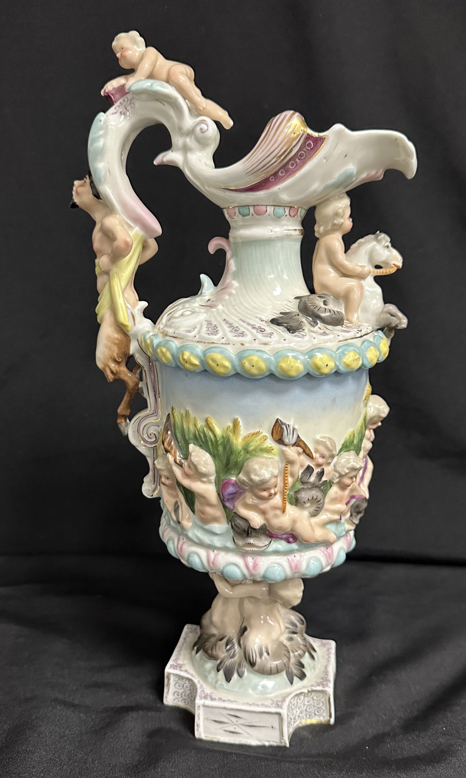 Meissen Ewer Figural High Relief with Mythical Sea Creatures (1 of 9)