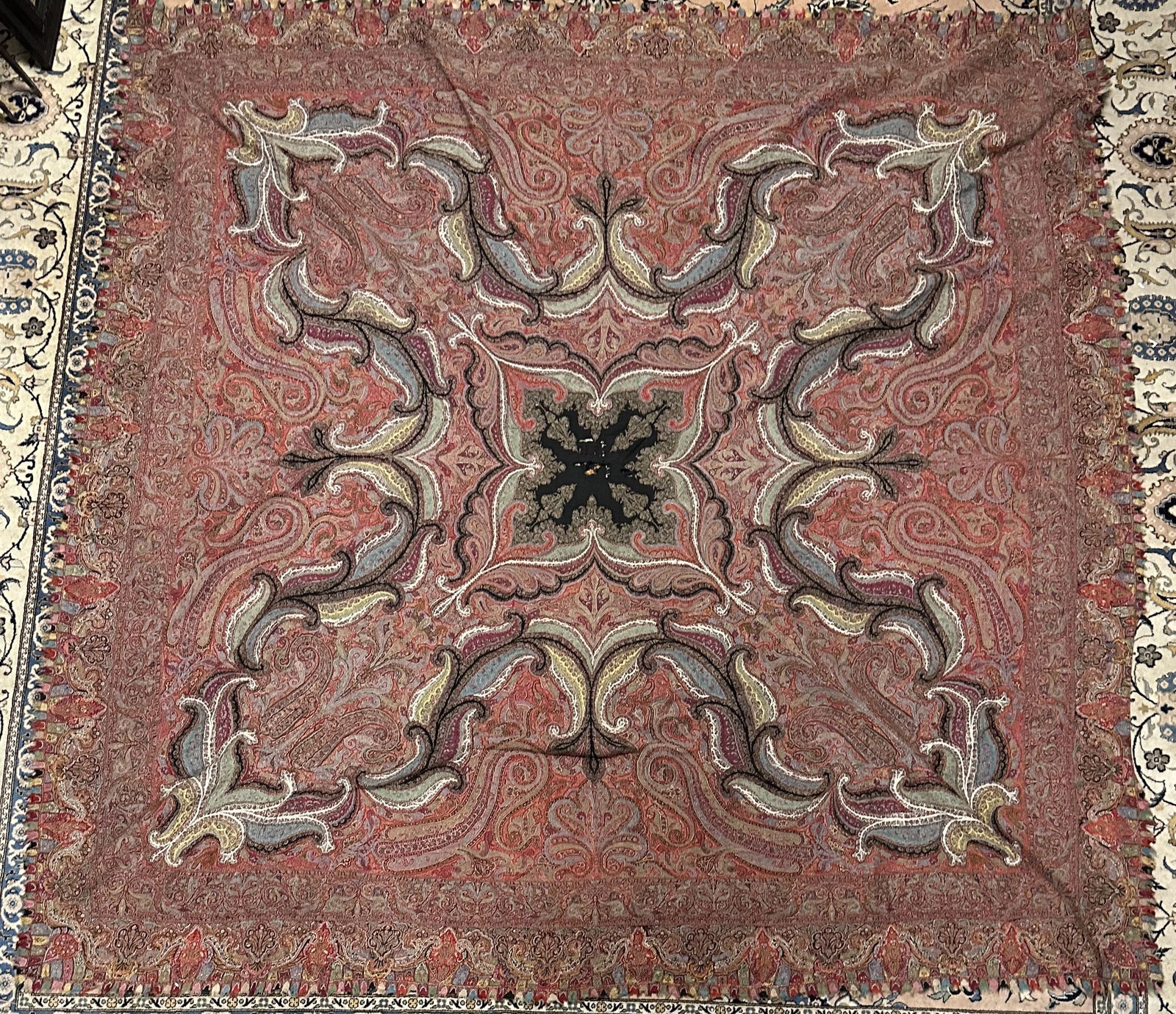 Hand Made Jamawar Kashmiri Shawl 19th Century (1 of 9)