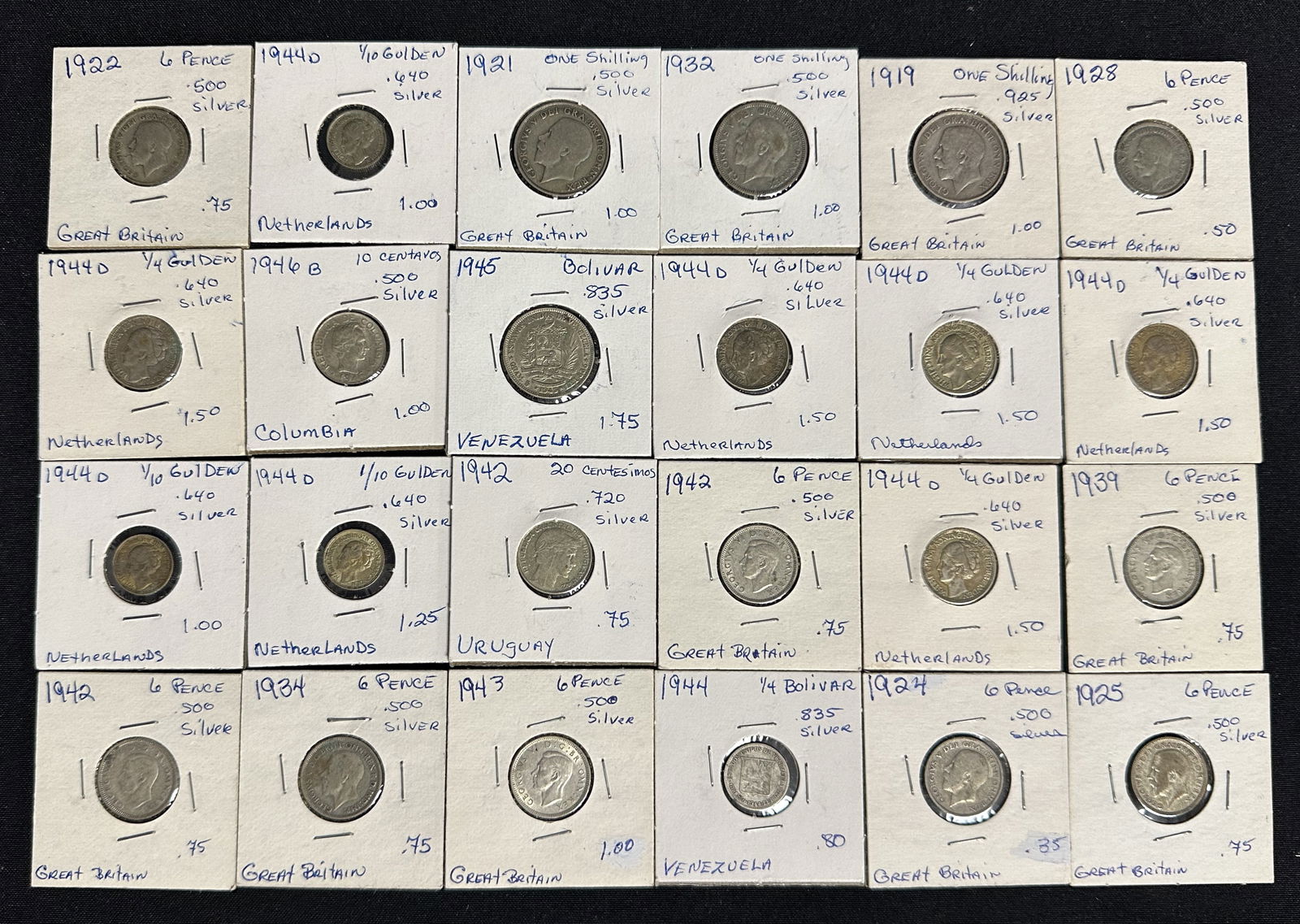 24 Silver Foreign Coins (1 of 5)