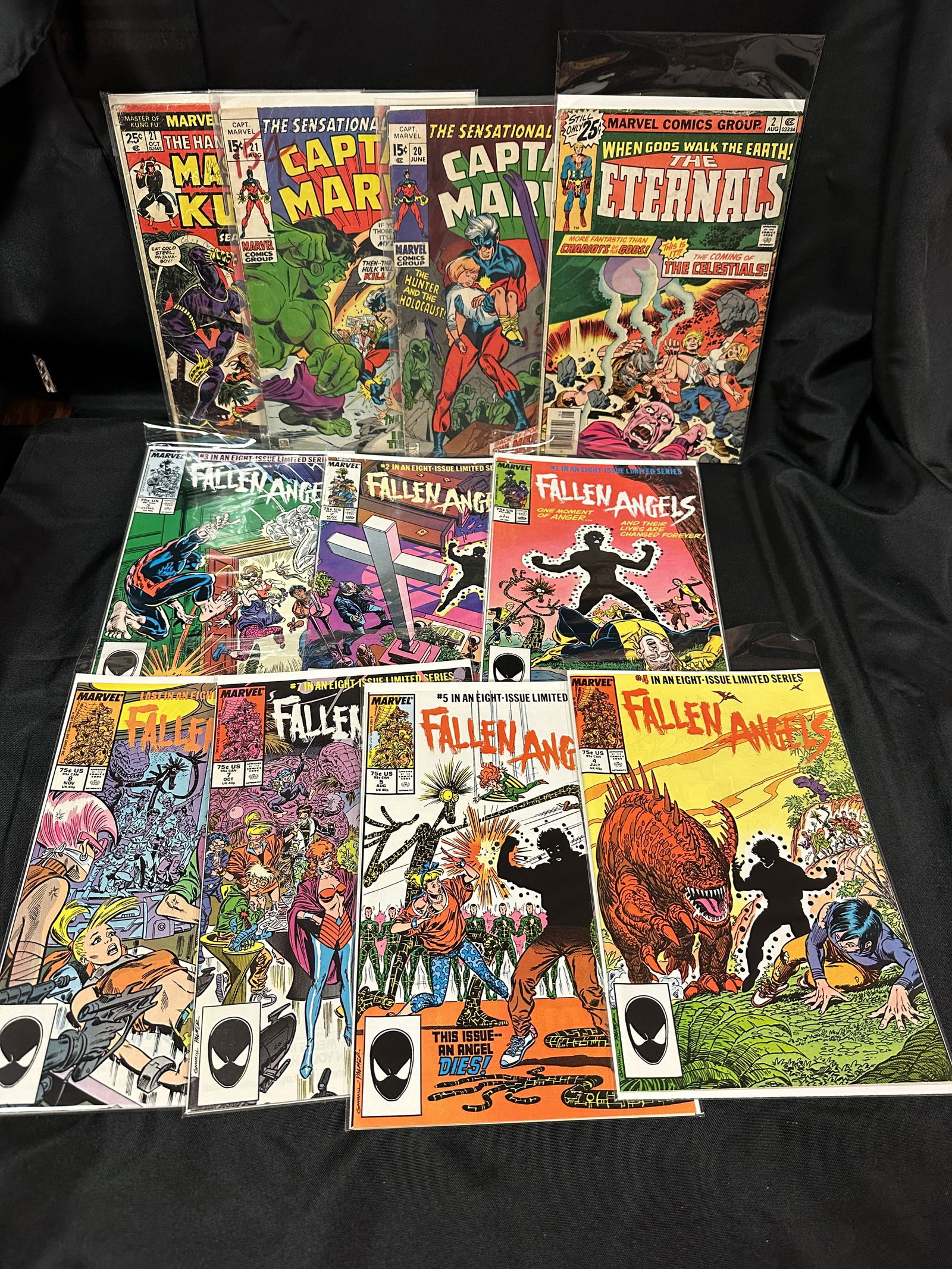 11 Assorted Vintage Marvel Hero Comic Books incl Captain Marvel (1 of 7)