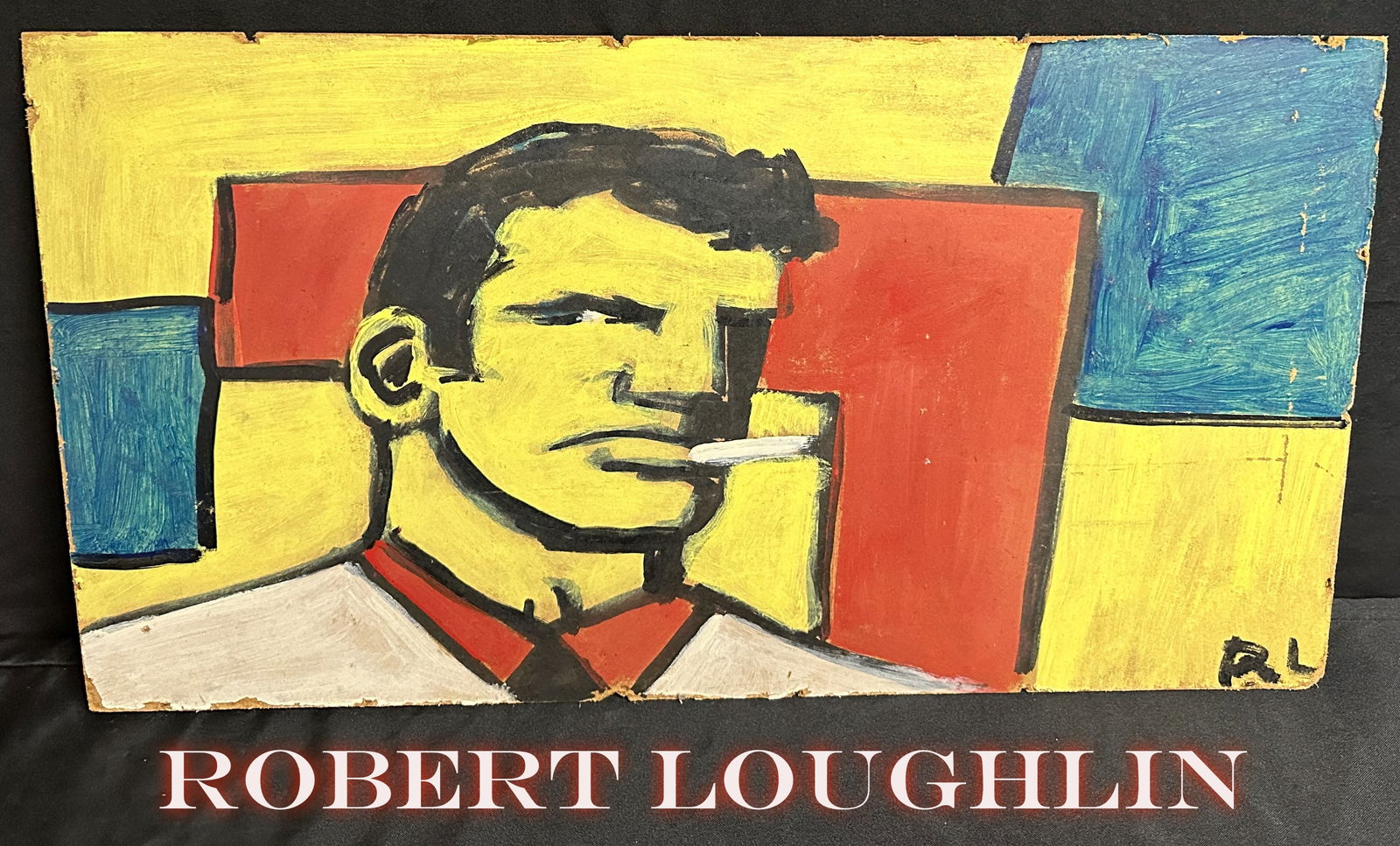 Robert Loughlin Original Brute Painting  25x13.5 Authenticated (1 of 7)