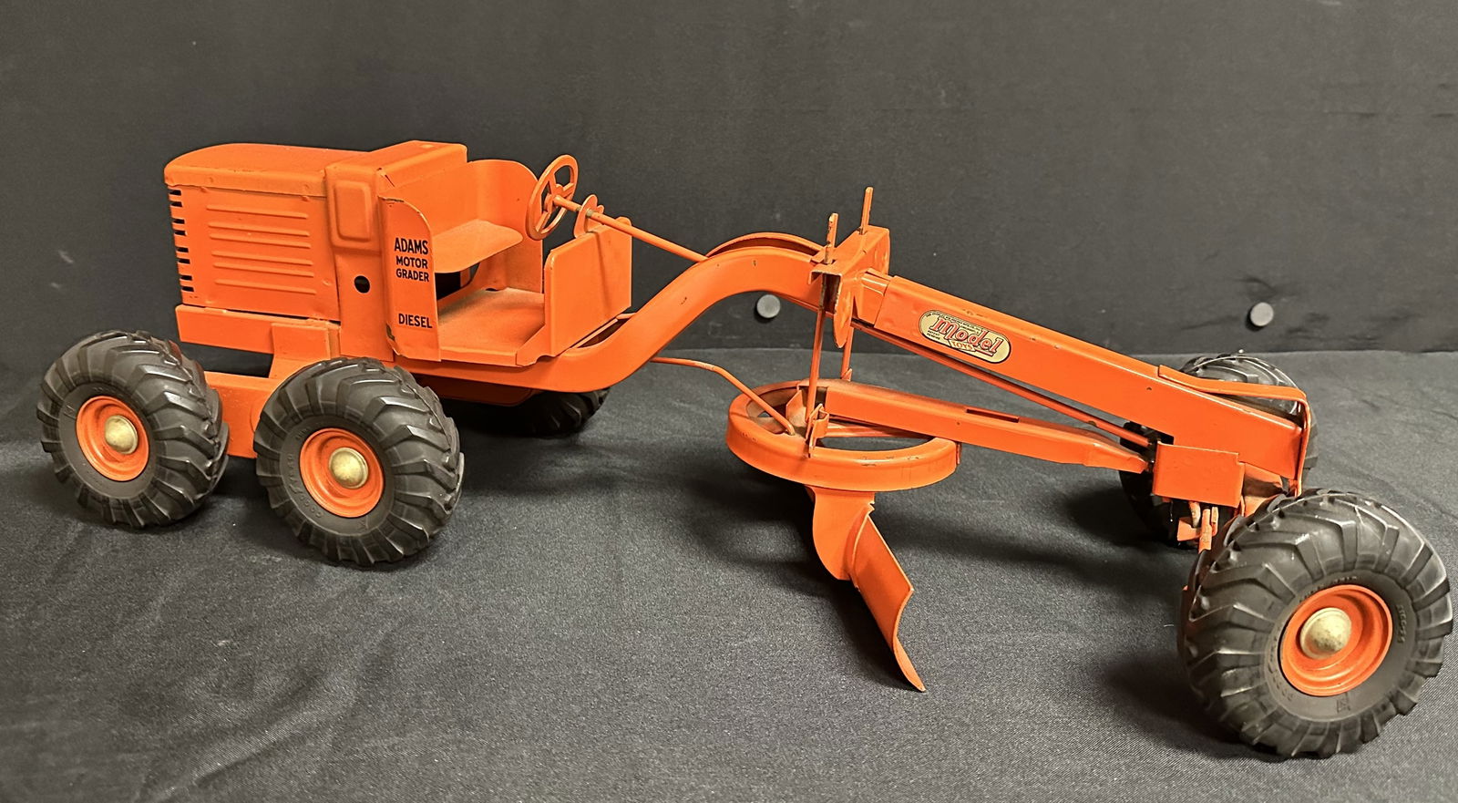 1950s Large Adams Motor Grader Steel Toy Model (1 of 8)