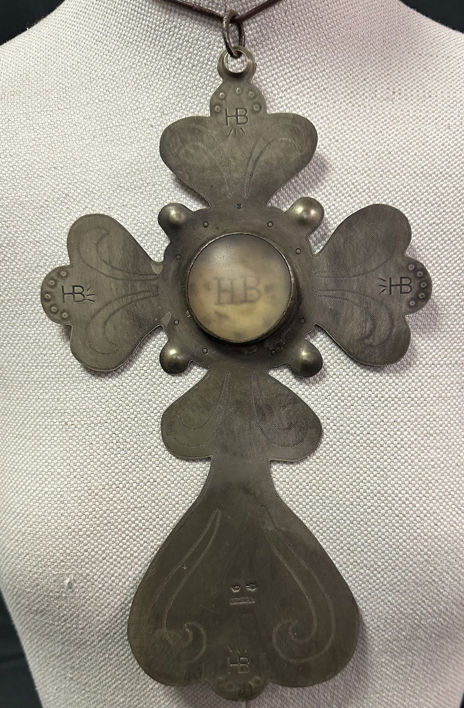 Antique Hudson Bay Large Silver HB Cross Native American Trade Piece (1 of 9)