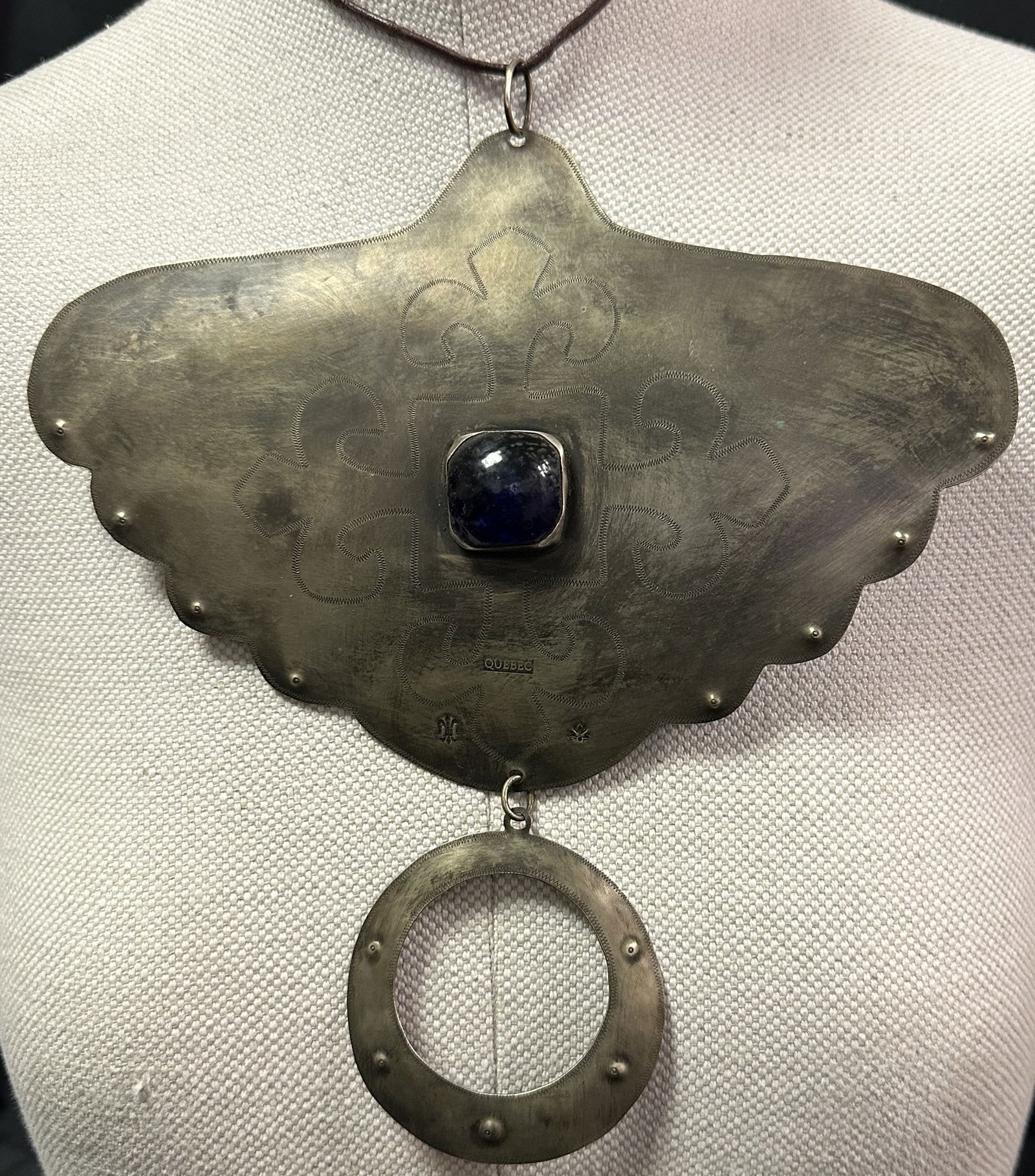 Antique Hudson Bay Large Silver Stingray Form Gorget Native American Trade Piece (1 of 6)