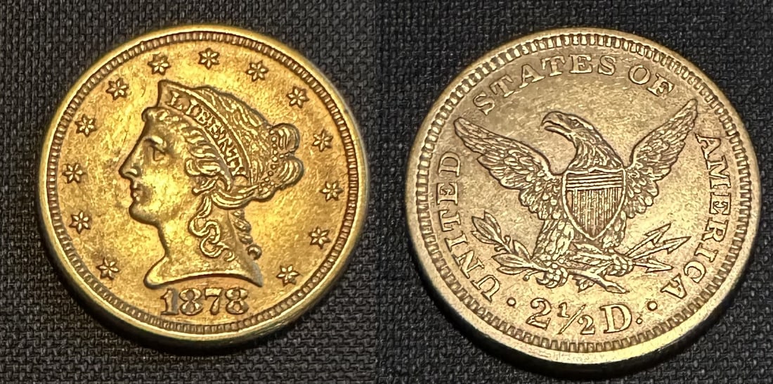 US 1878 Liberty Head 2 1/2 Dollar Gold Coin (1 of 1)