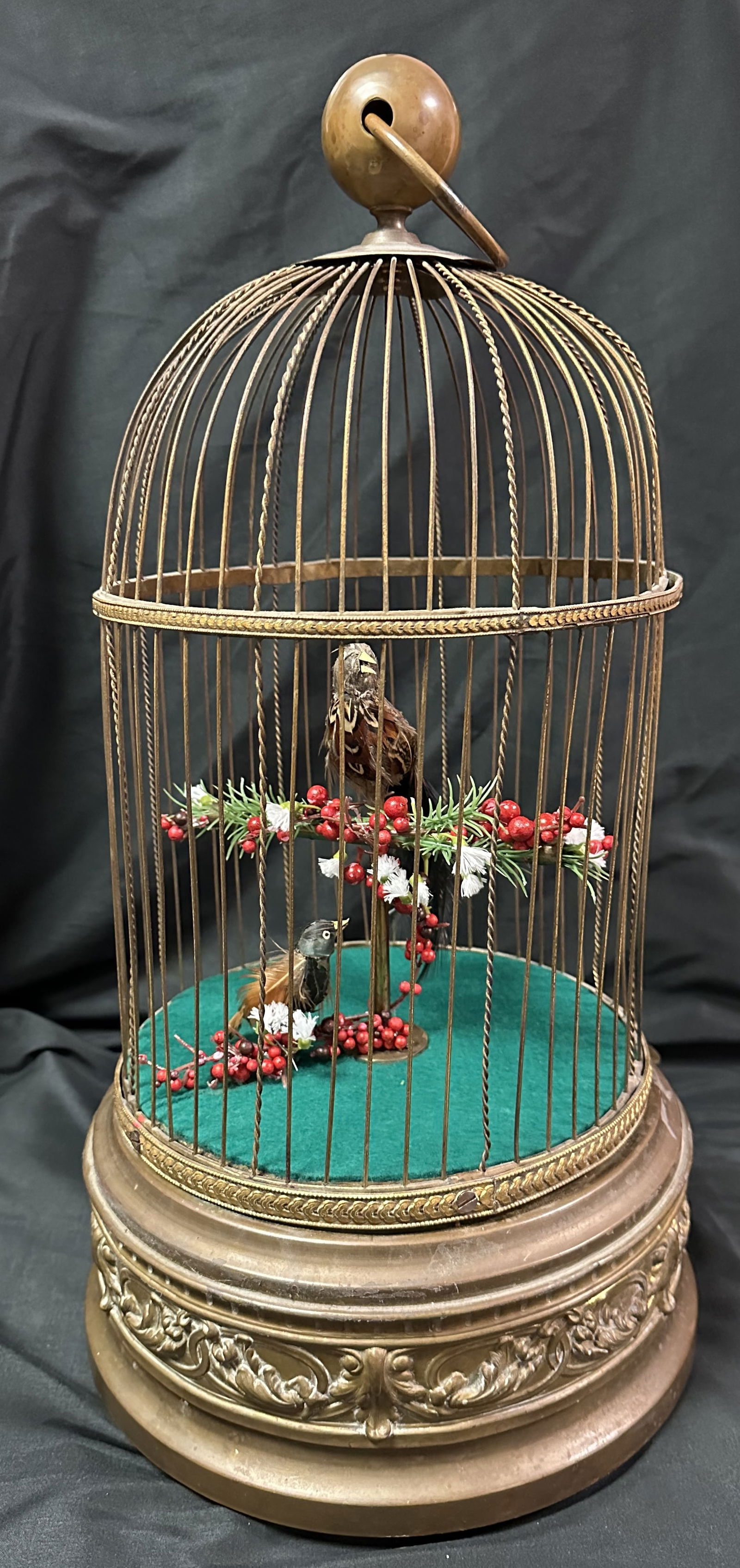 Antique Large 20" Two Singing Bird Automaton Bird Cage (1 of 6)