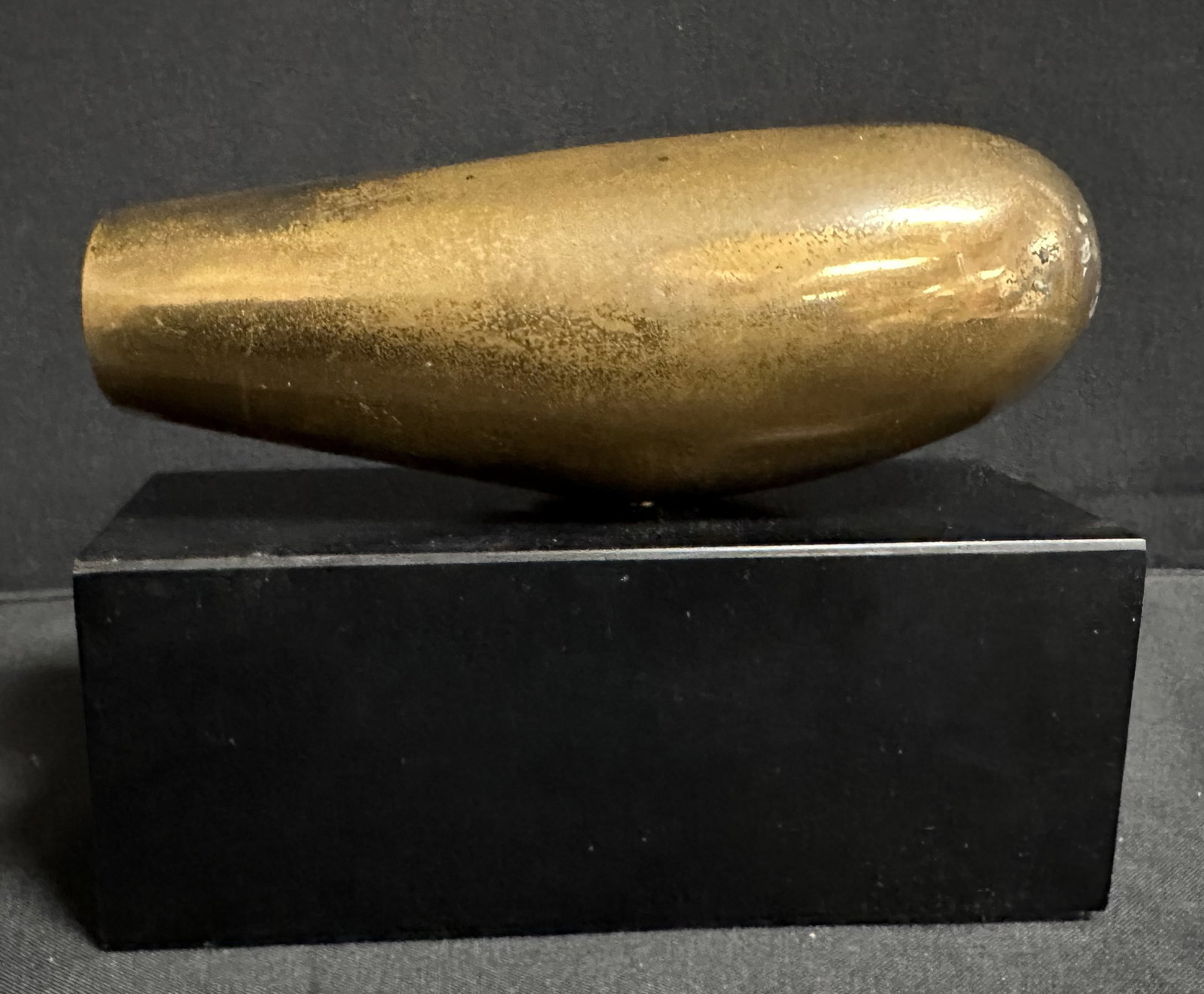 Modernist Oval Mounted Bronze Sculpture Signed (1 of 9)