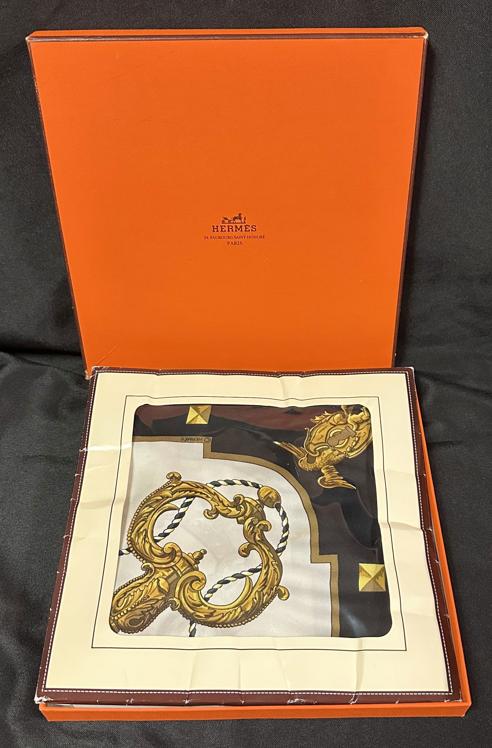 Vintage HERMES France THE KEYS Les Cles SILK Scarf MINT w packaging (1 of 3)